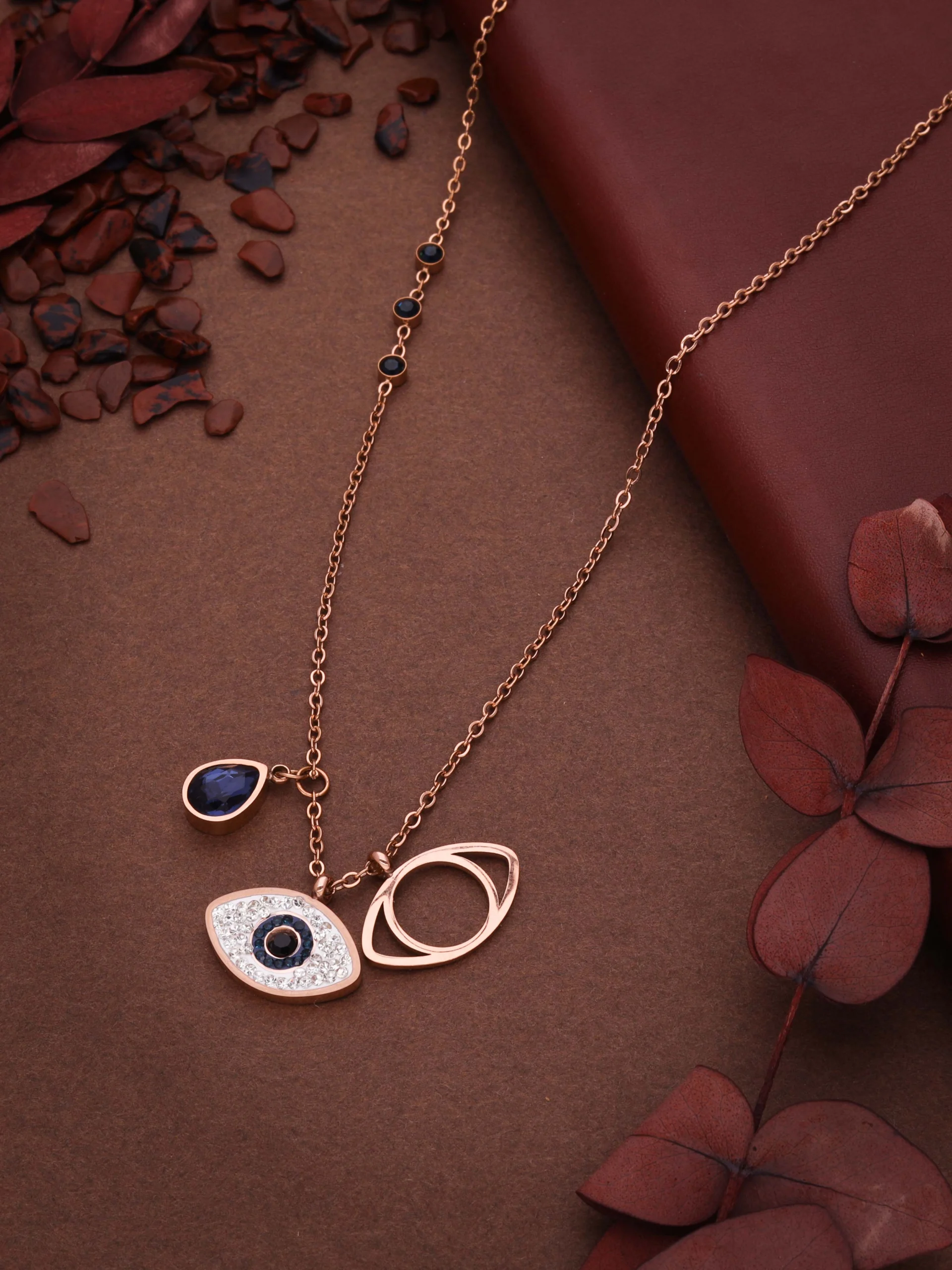 Crystal Evil Eye Charm Necklace