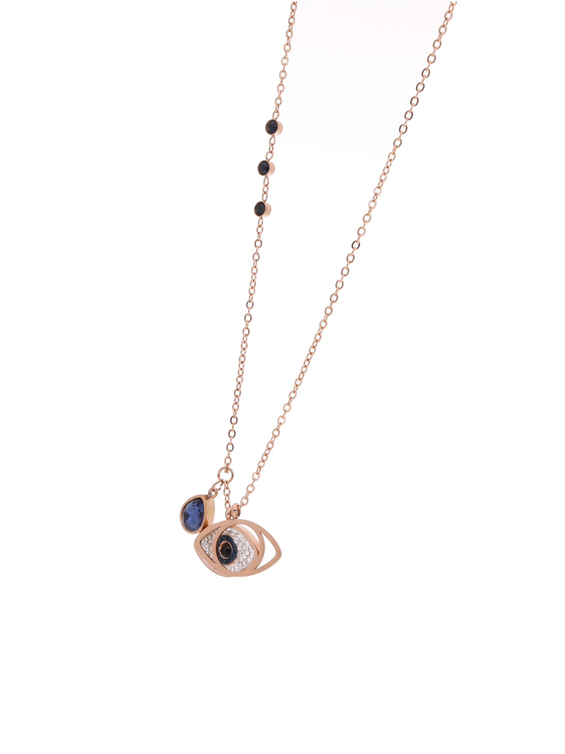 Crystal Evil Eye Charm Necklace - Image 3