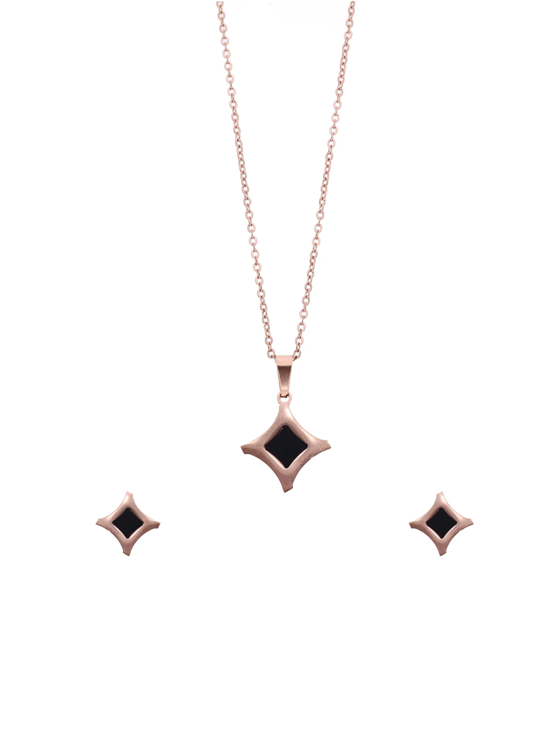 Stylish Chain Pendant & Earrings - Image 4
