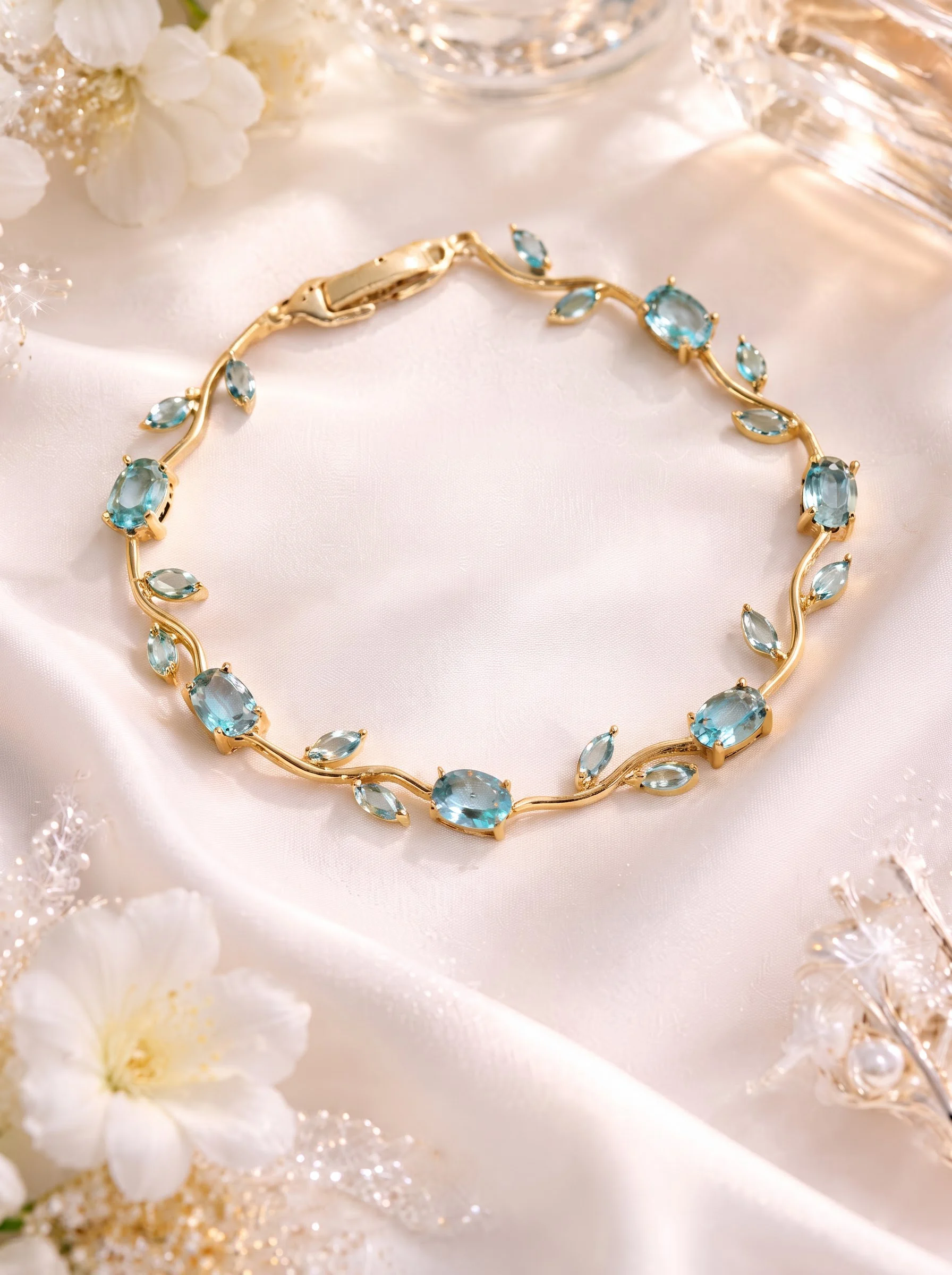 Aqua Blue Vine Bracelet - Image 2