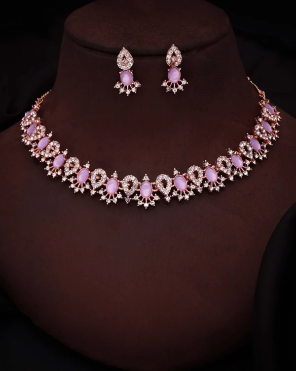 Lavender Crystal Necklace Set