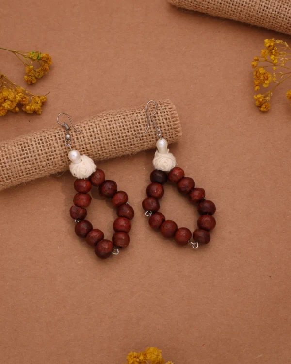 Handmade Pearl Hoop Earrings