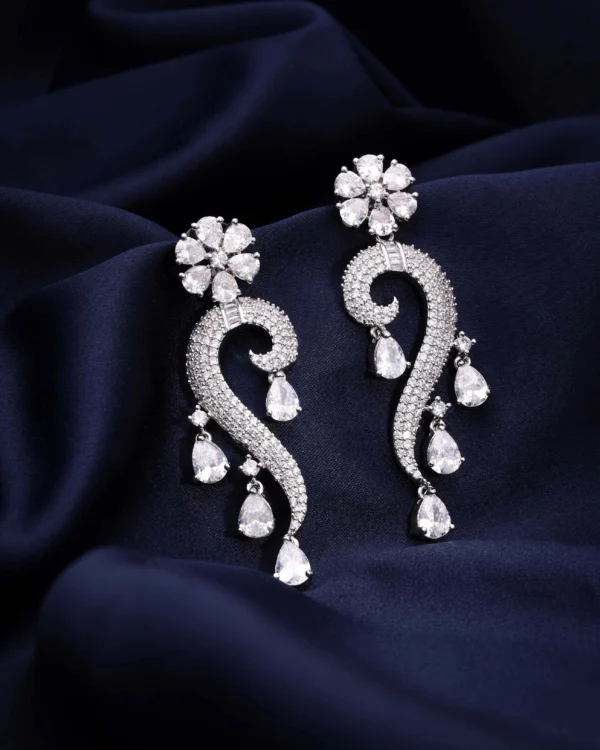 Silver Tassel Statement Earrings