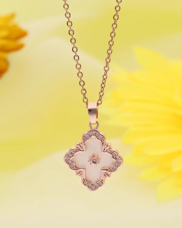 Rose Gold Floral Pendant