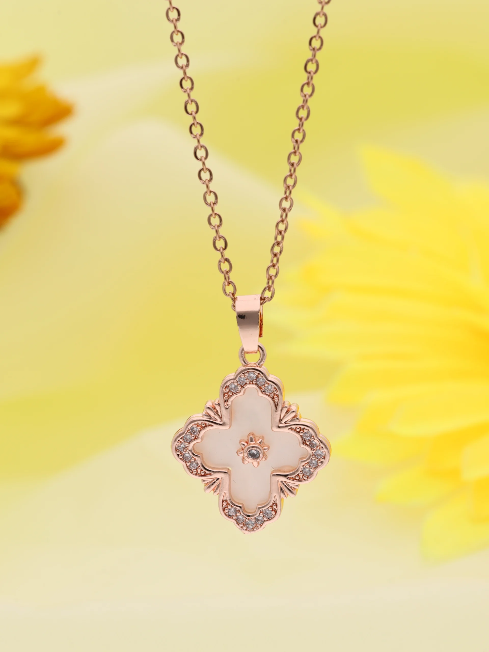 Rose Gold Floral Pendant