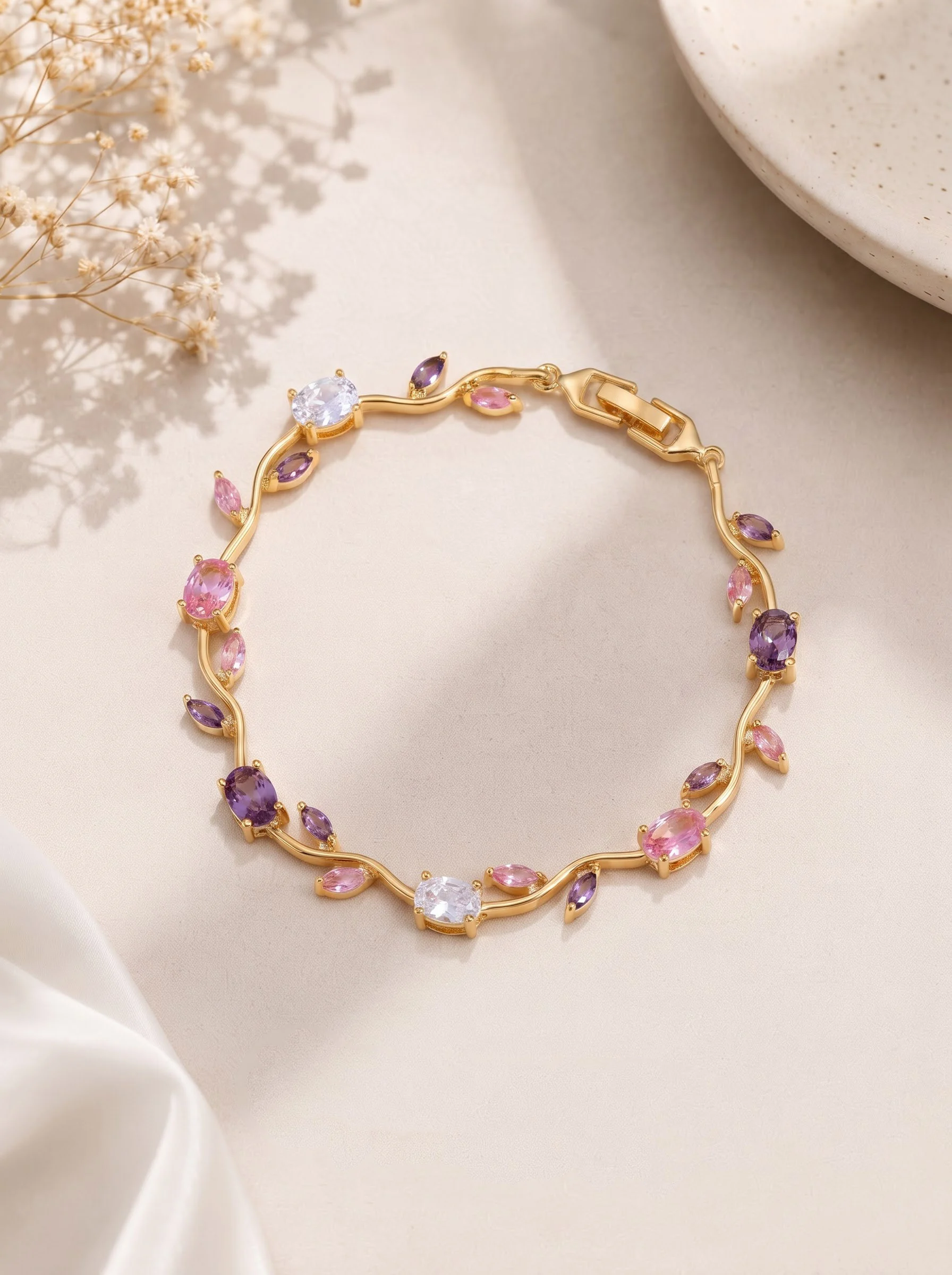Pastel Blossom Vine Bracelet
