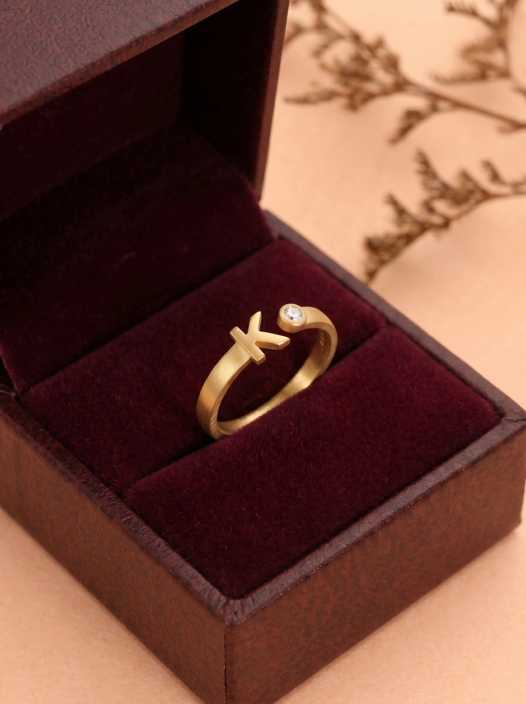 Golden Initial K Ring - Image 2