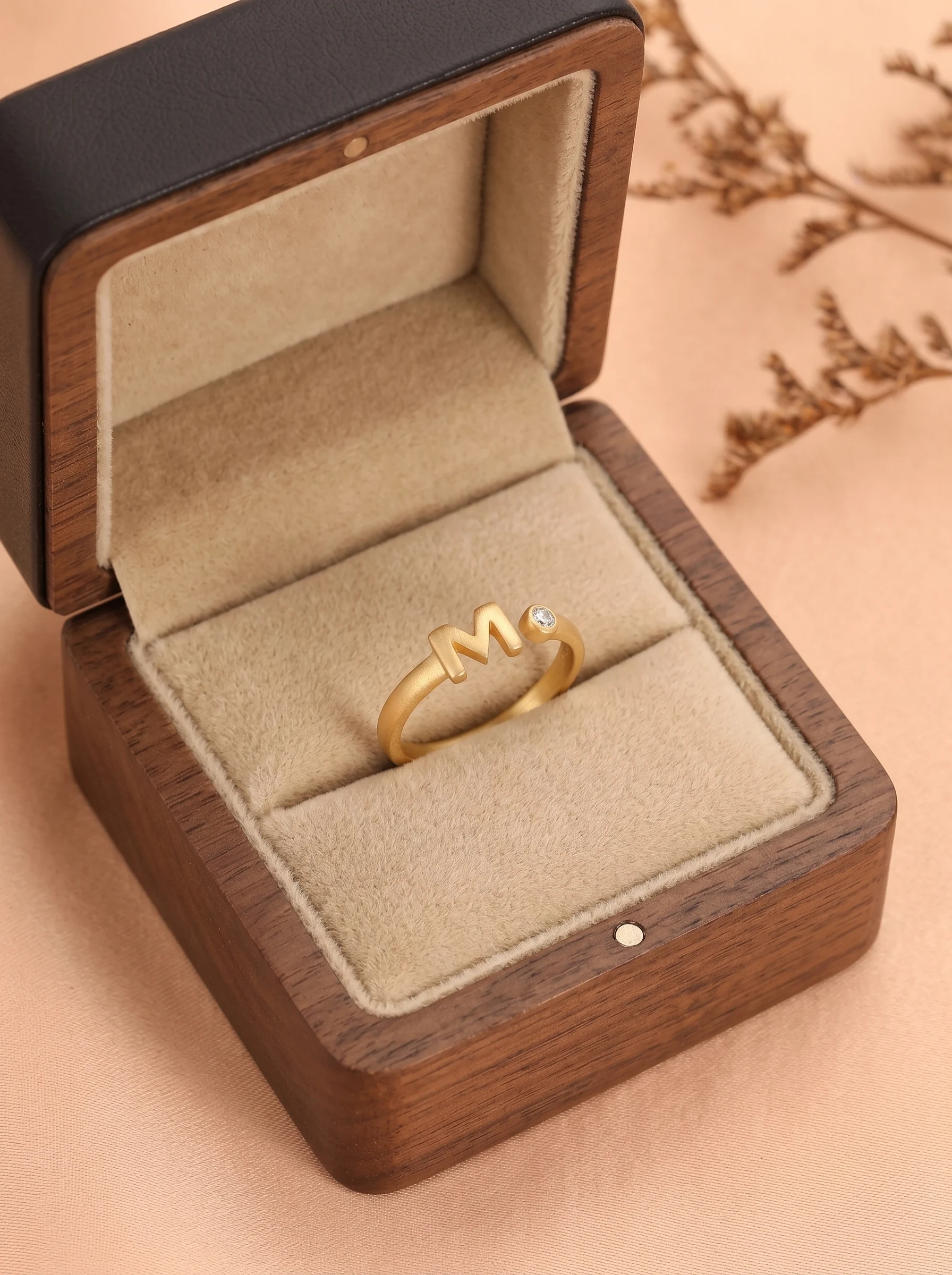 Golden Initial M Ring - Image 3