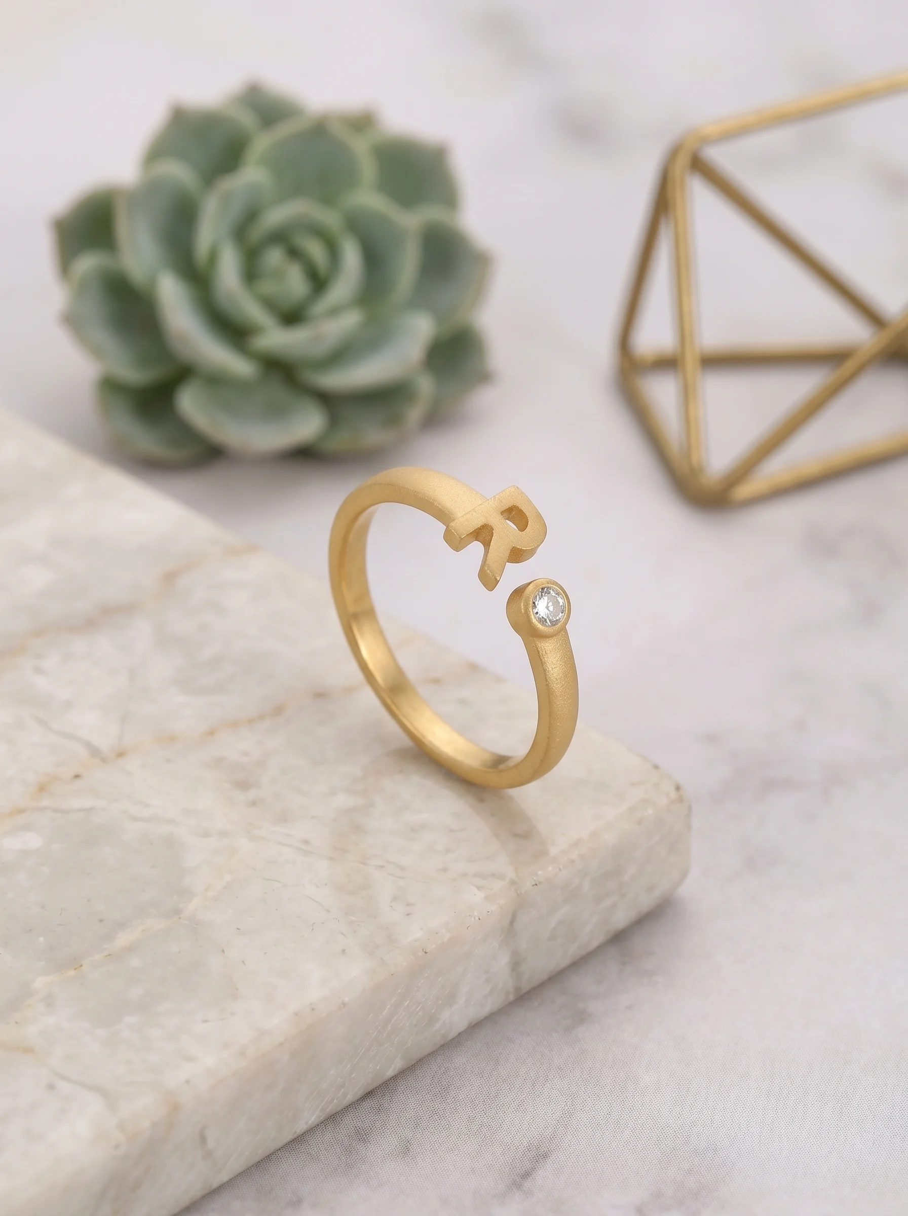 Golden Initial R Ring - Image 2
