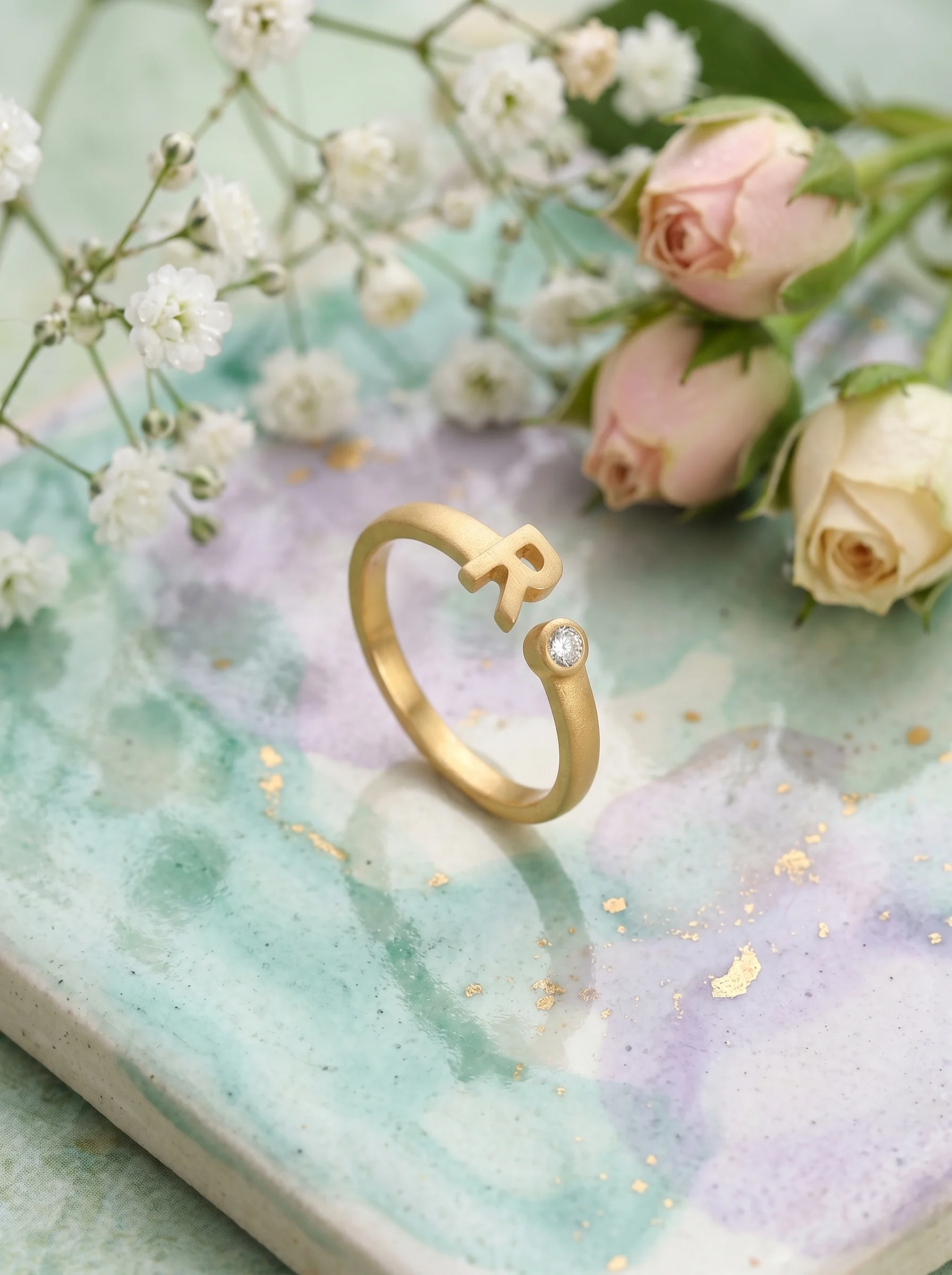 Golden Initial R Ring - Image 3
