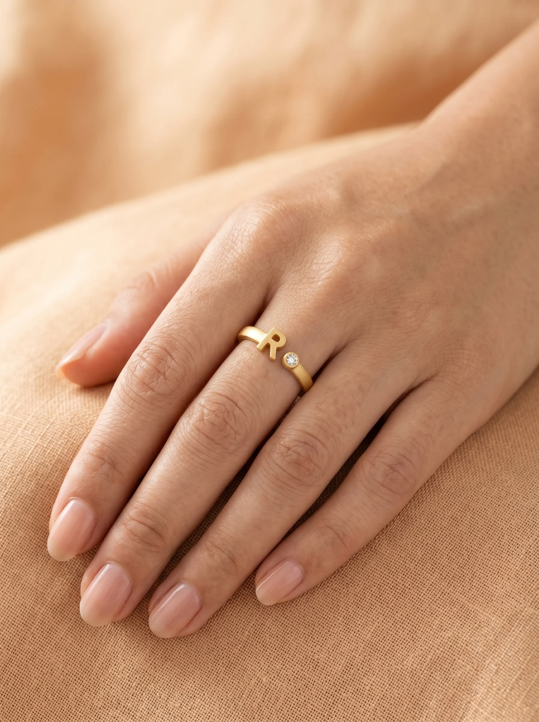 Golden Initial R Ring - Image 5