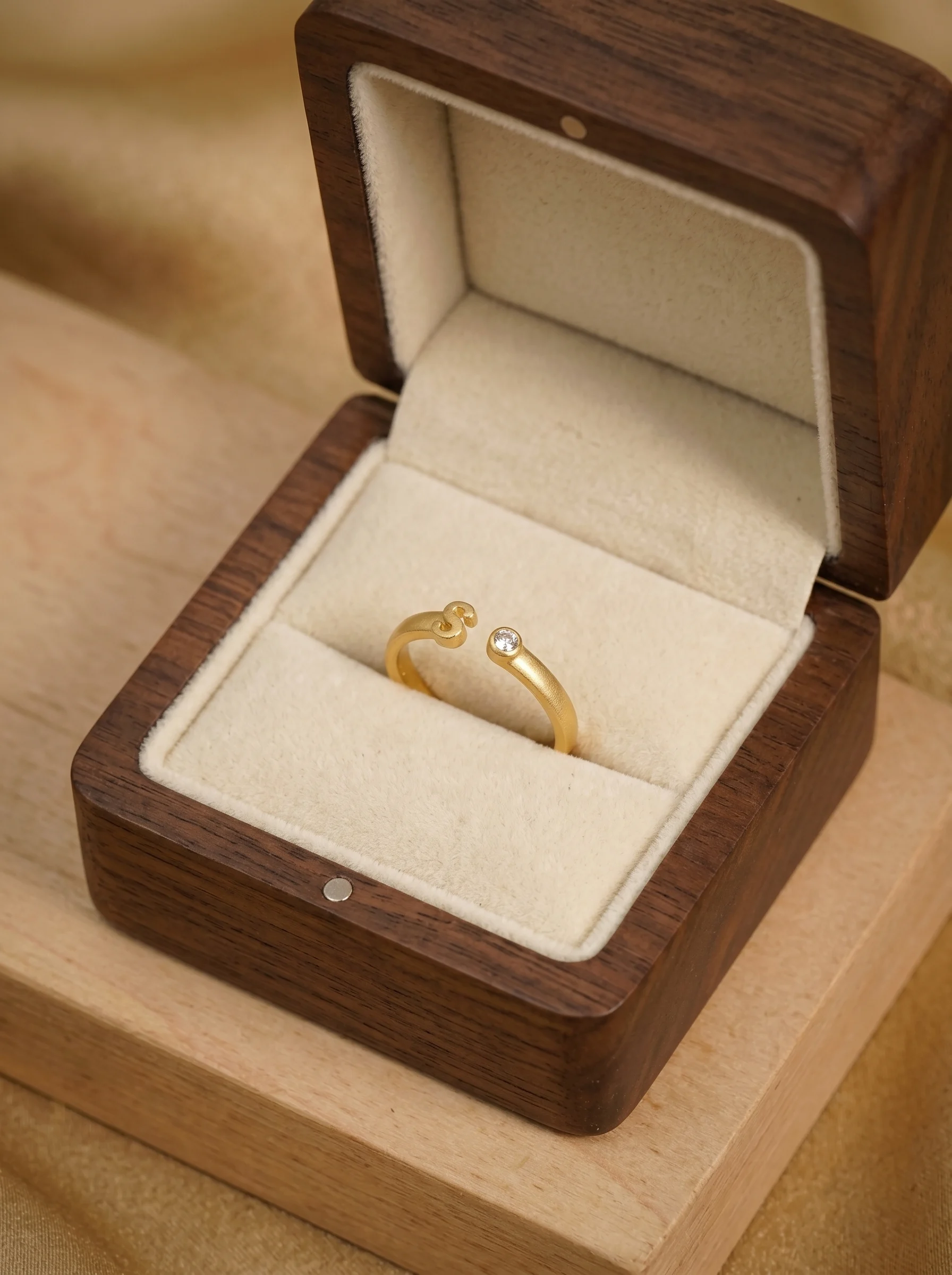 Golden Initial S Ring - Image 2