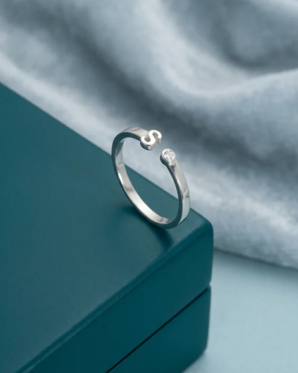 Silver Initial S Ring