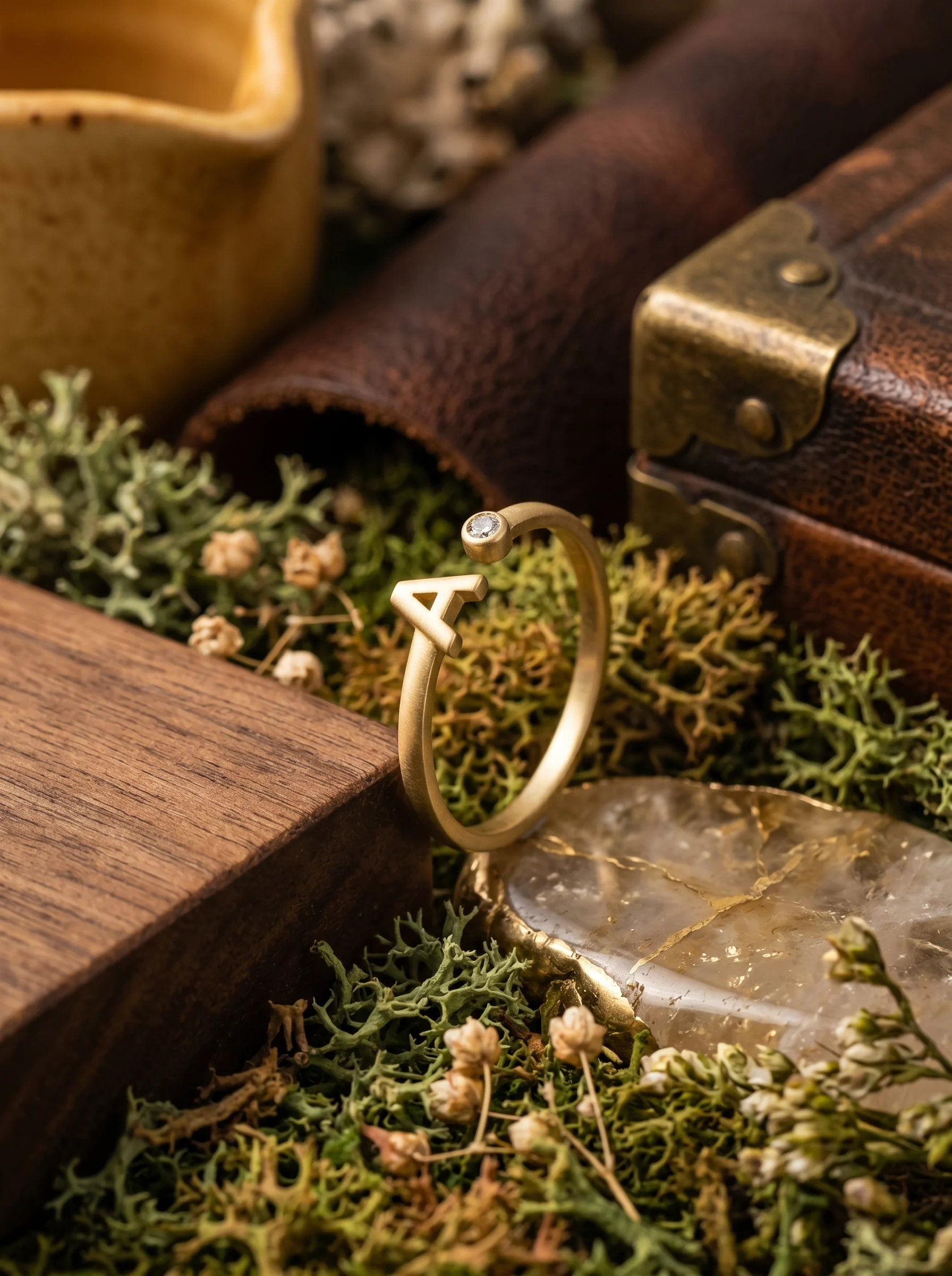 Golden Initial A Ring - Image 3