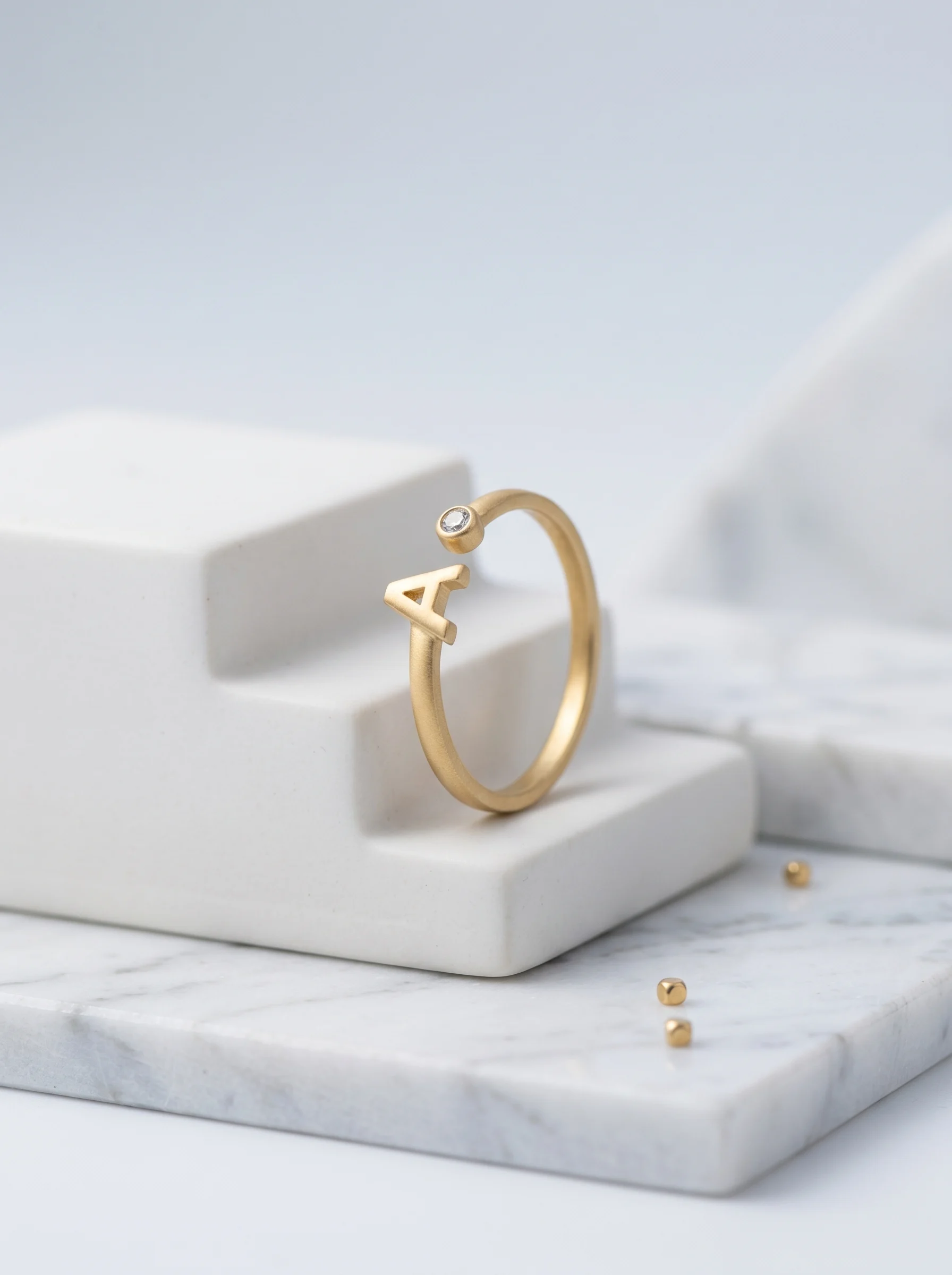 Golden Initial A Ring