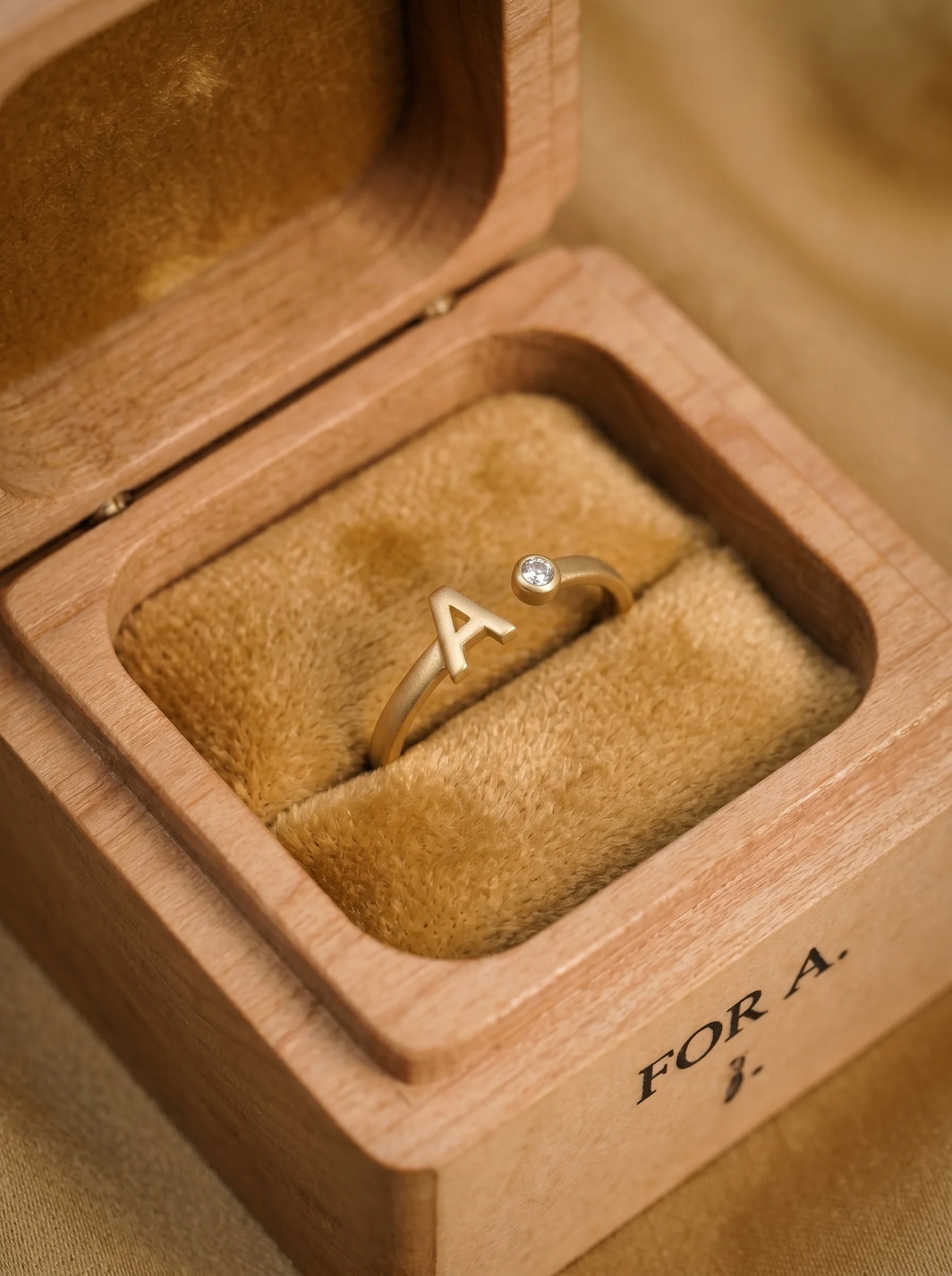 Golden Initial A Ring - Image 2