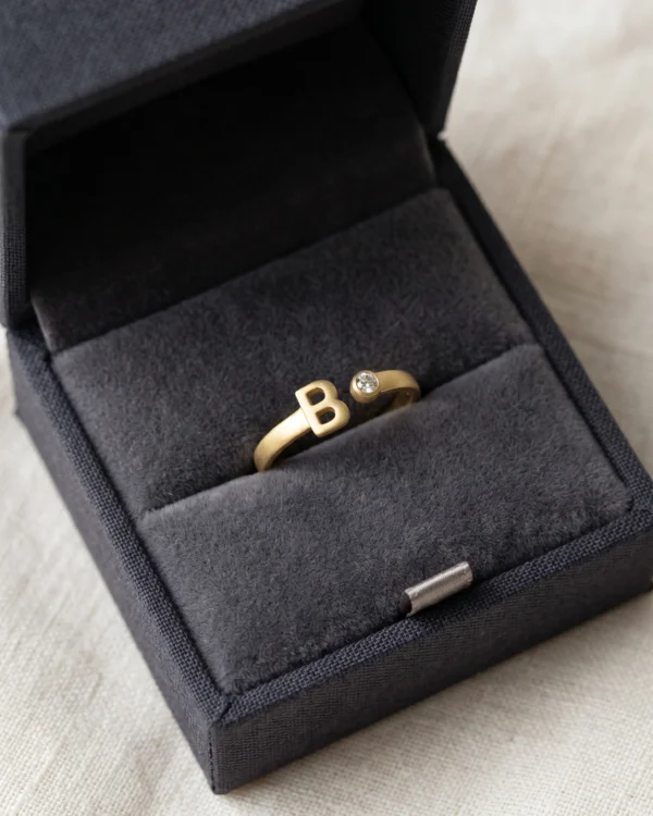 Golden Initial B Ring