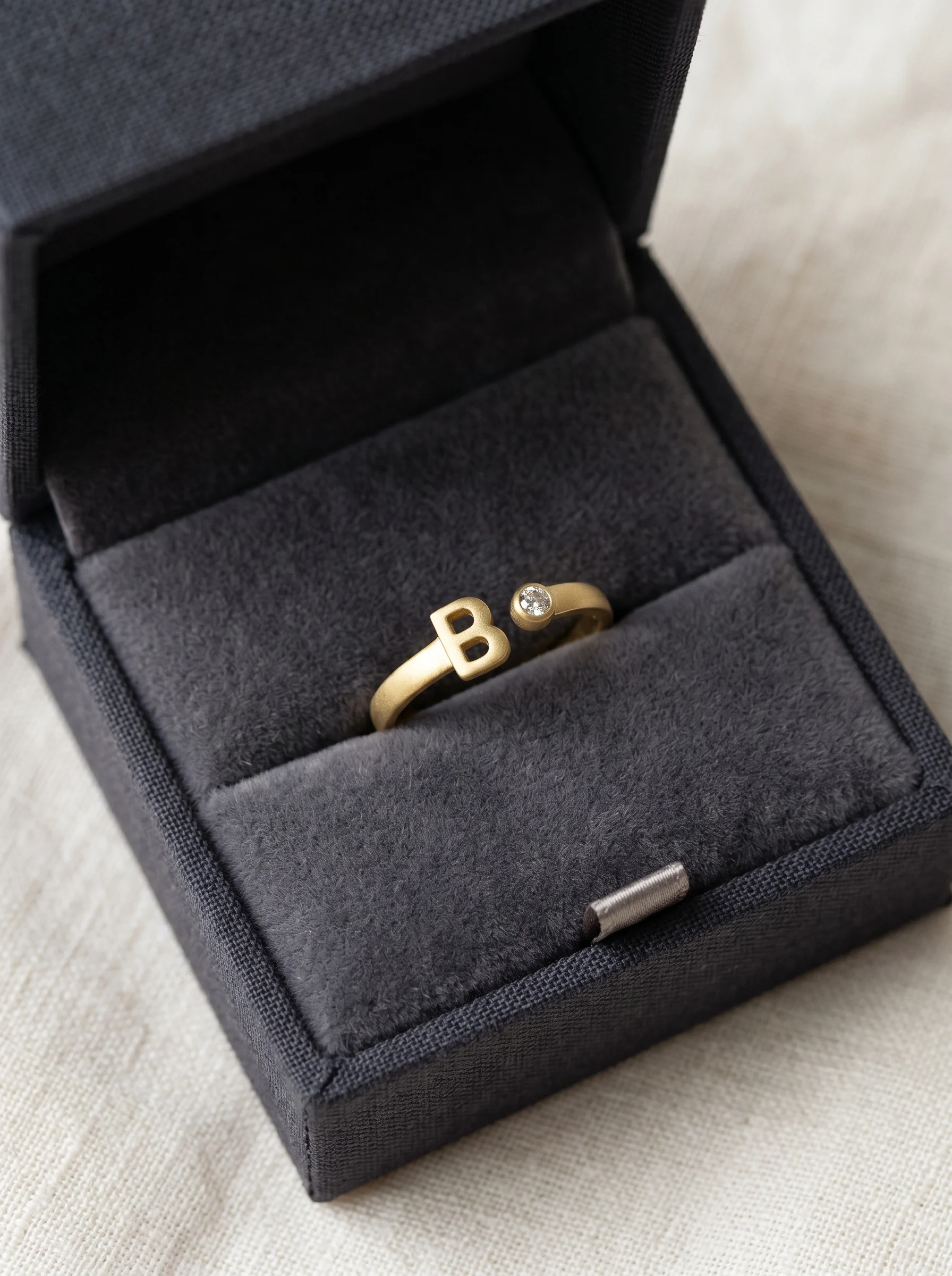 Golden Initial B Ring