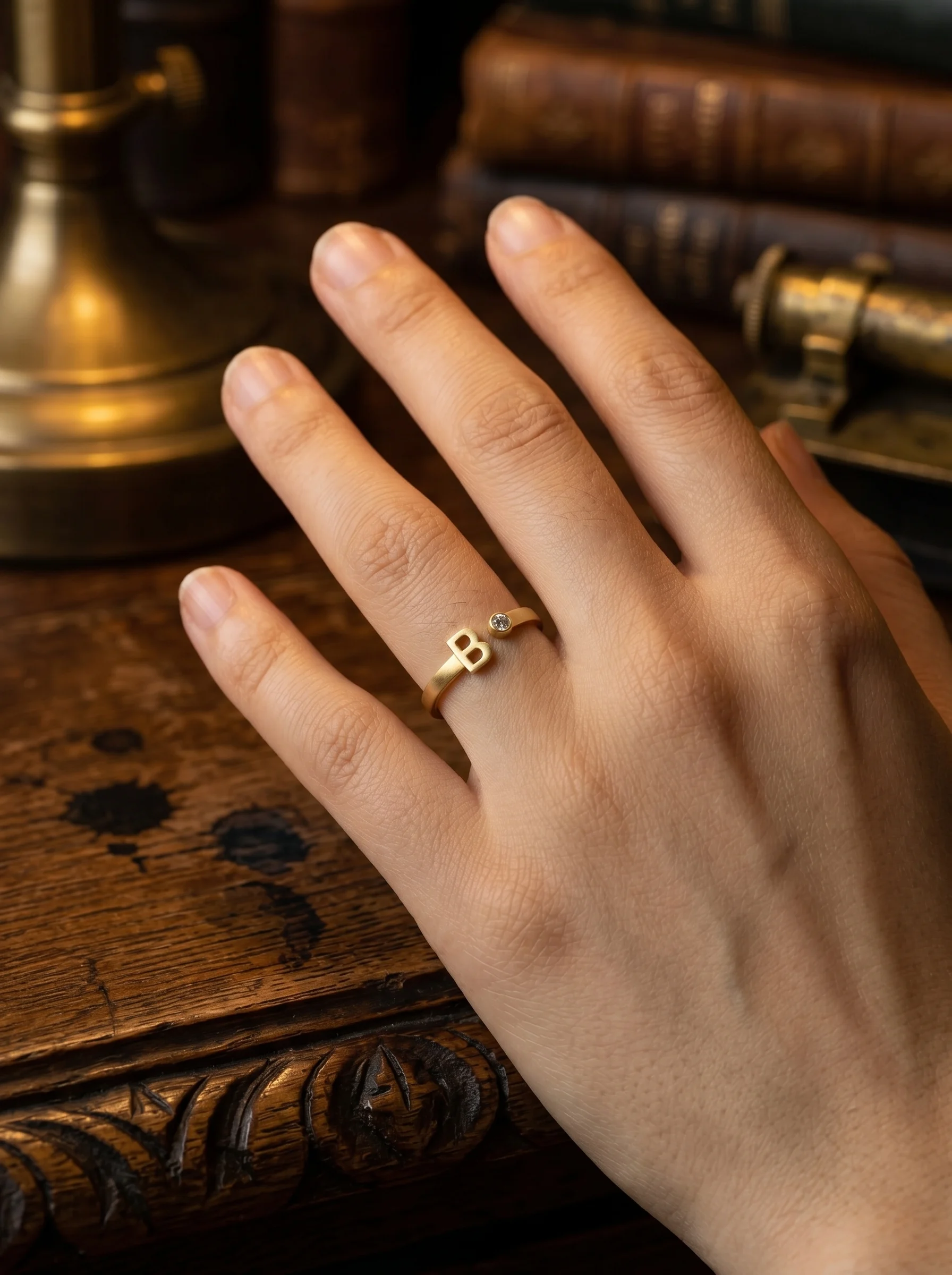 Golden Initial B Ring - Image 2