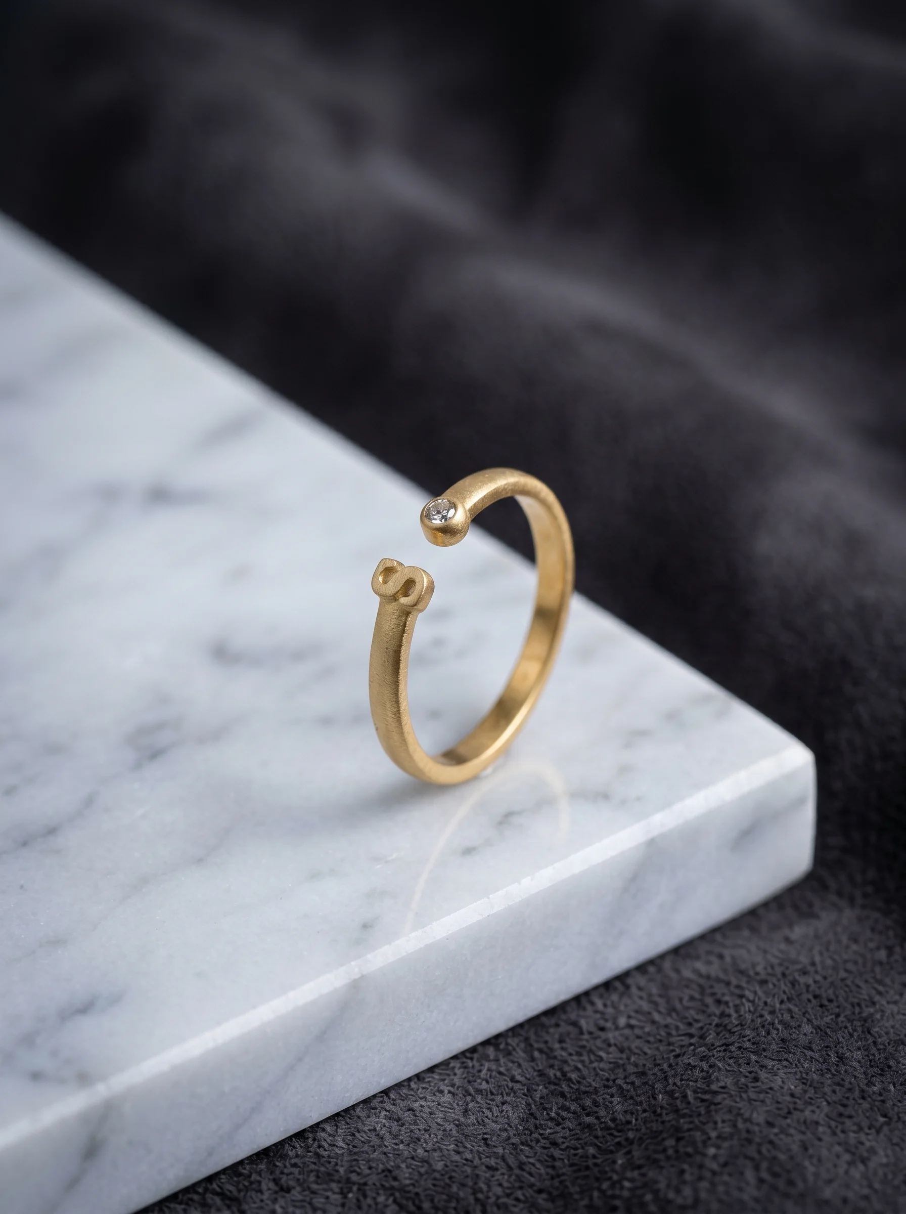 Golden Initial S Ring - Image 3