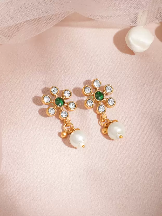 Emerald Pearl Floral Necklace Set - Image 6