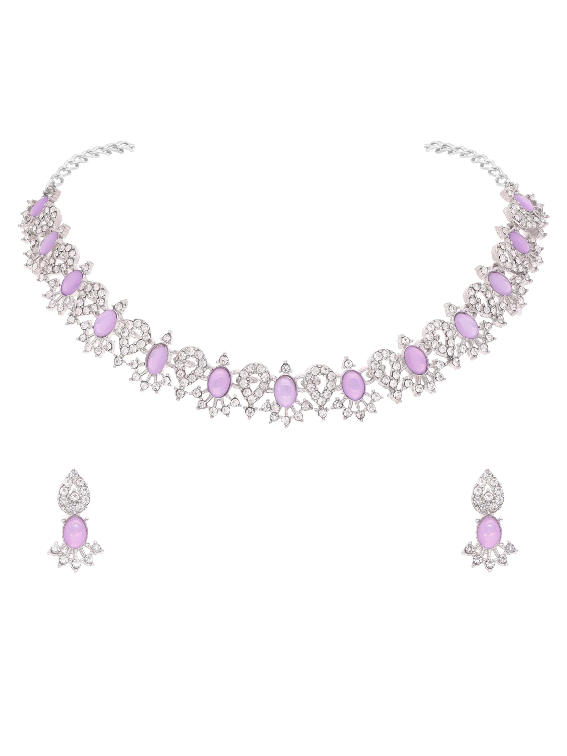 Lavender Crystal Necklace Set - Image 6