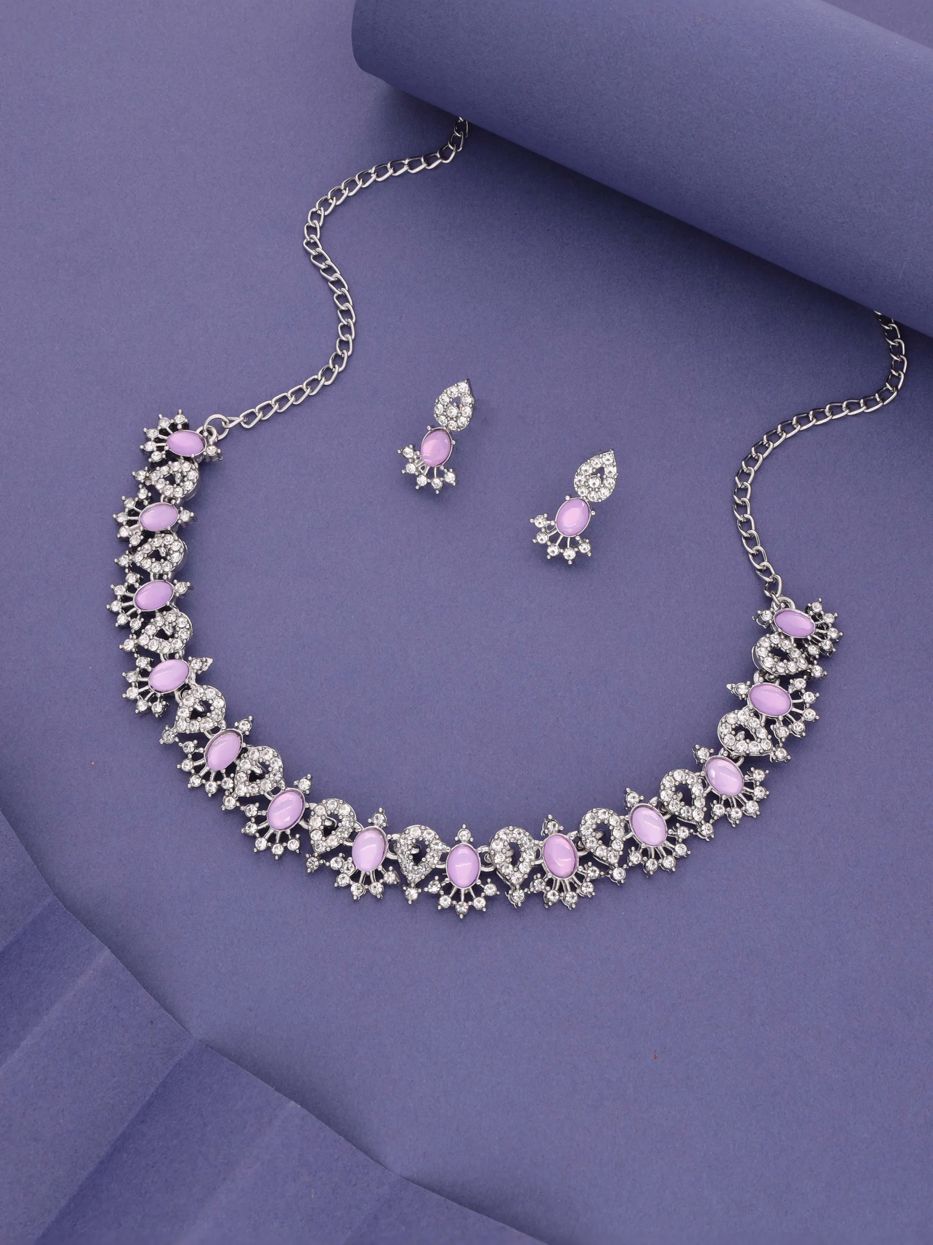 Lavender Crystal Necklace Set - Image 2