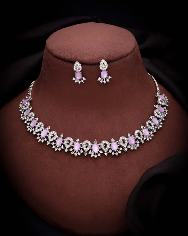 Lavender Crystal Necklace Set