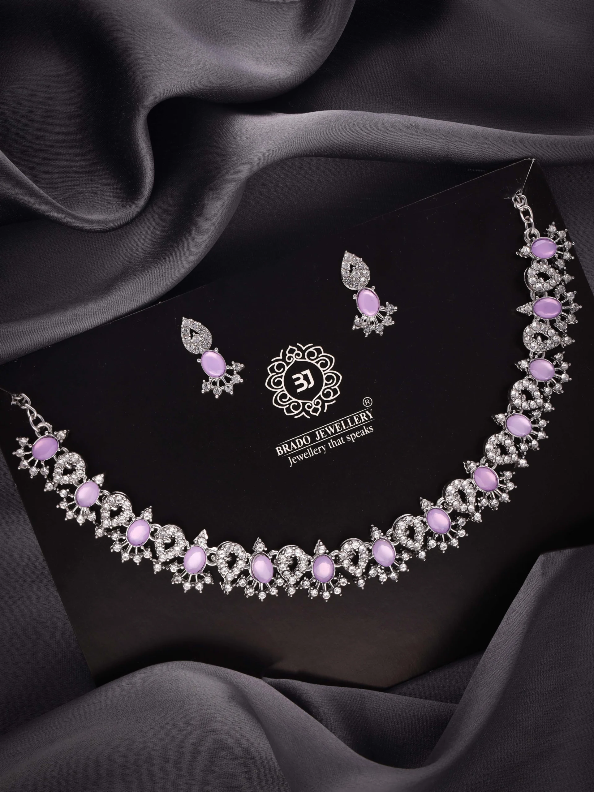 Lavender Crystal Necklace Set - Image 5
