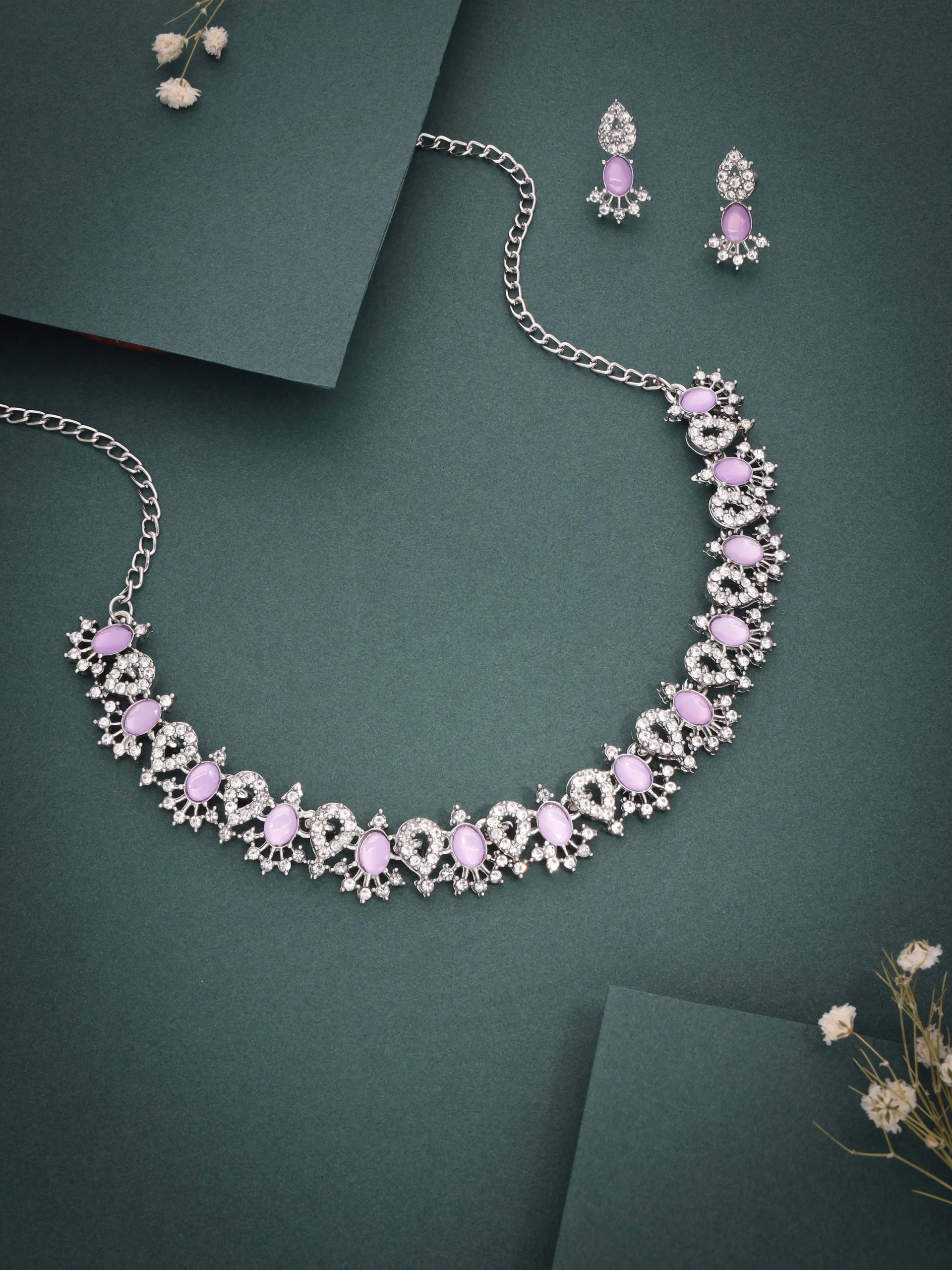 Lavender Crystal Necklace Set - Image 4
