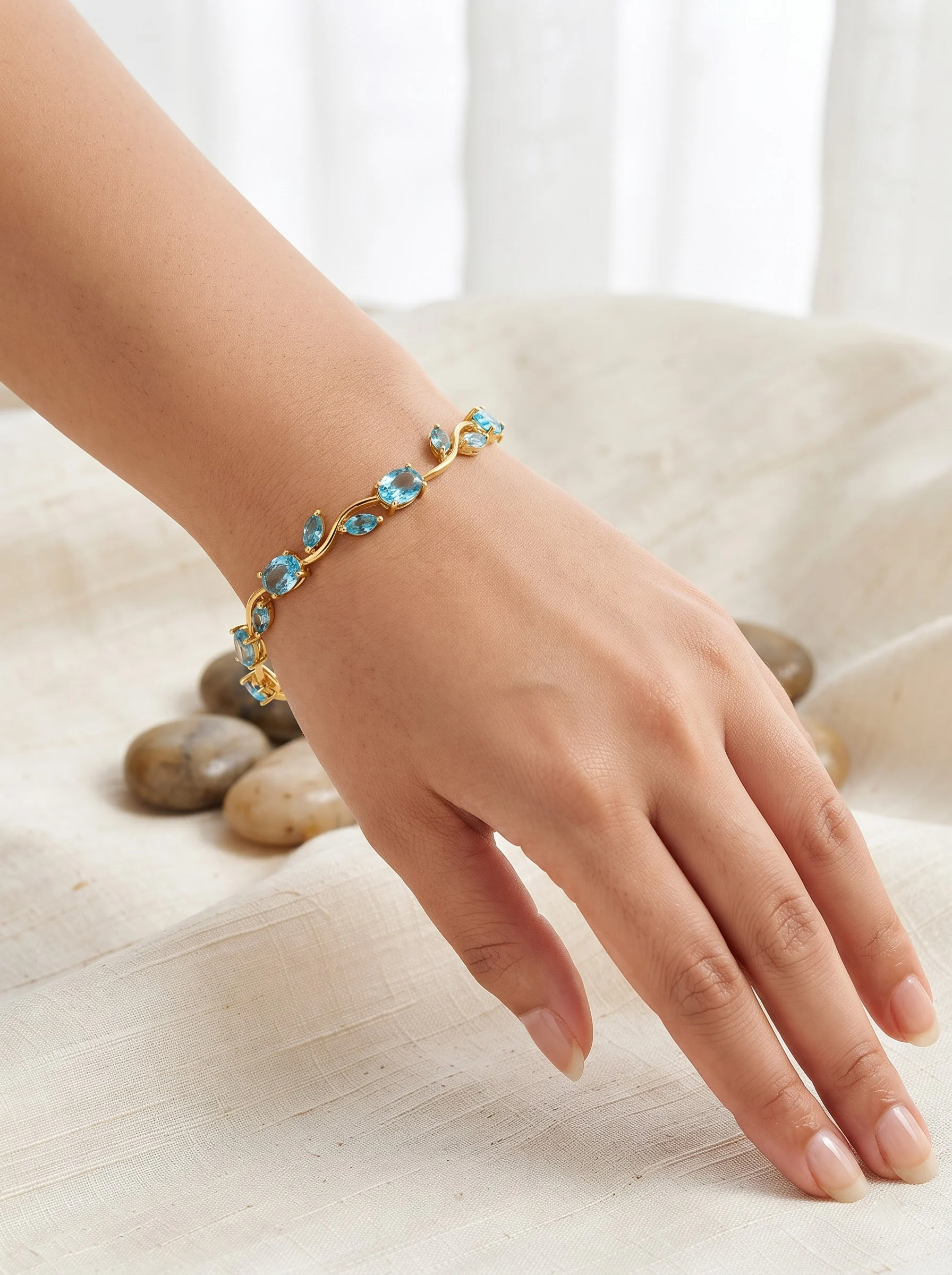 Aqua Blue Vine Bracelet - Image 6