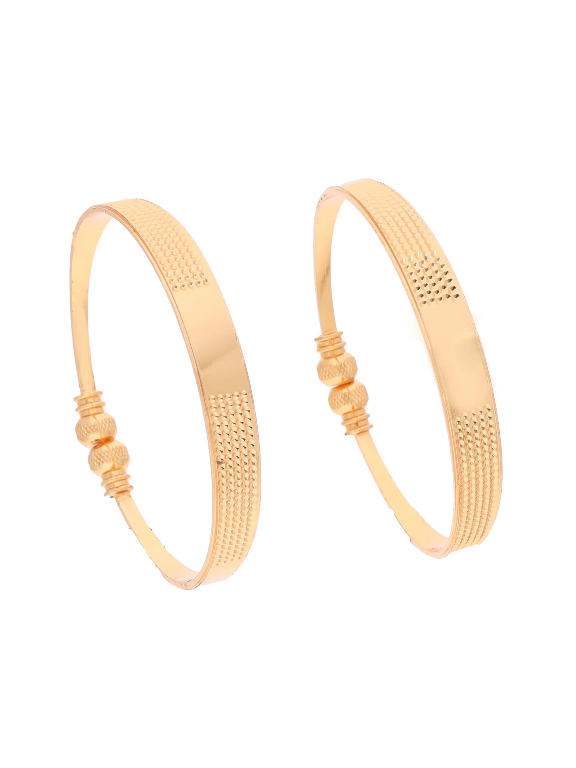 Golden Textured Classic Bangle Pair - Image 7