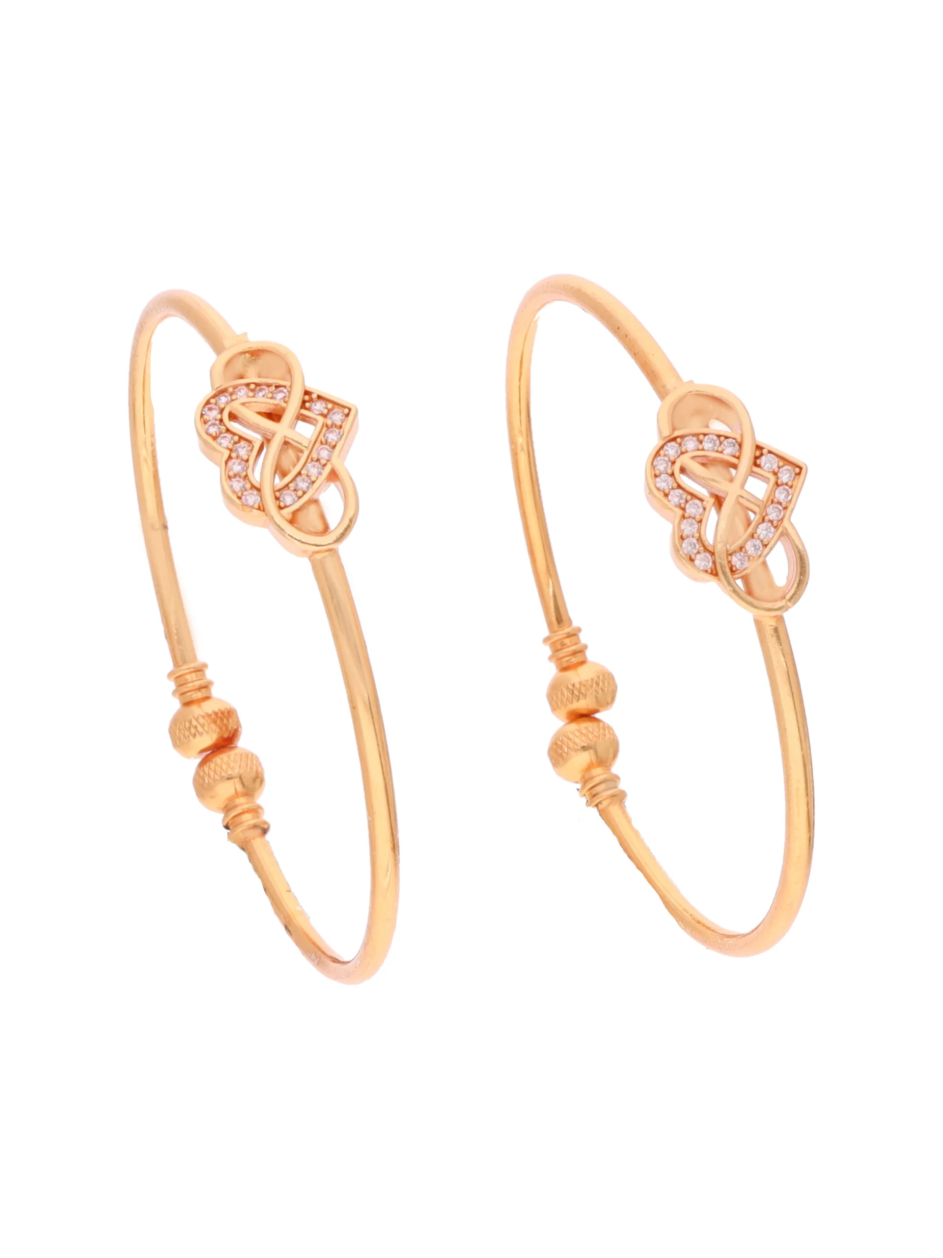 Golden Infinity Knot Bangle Pair - Image 5