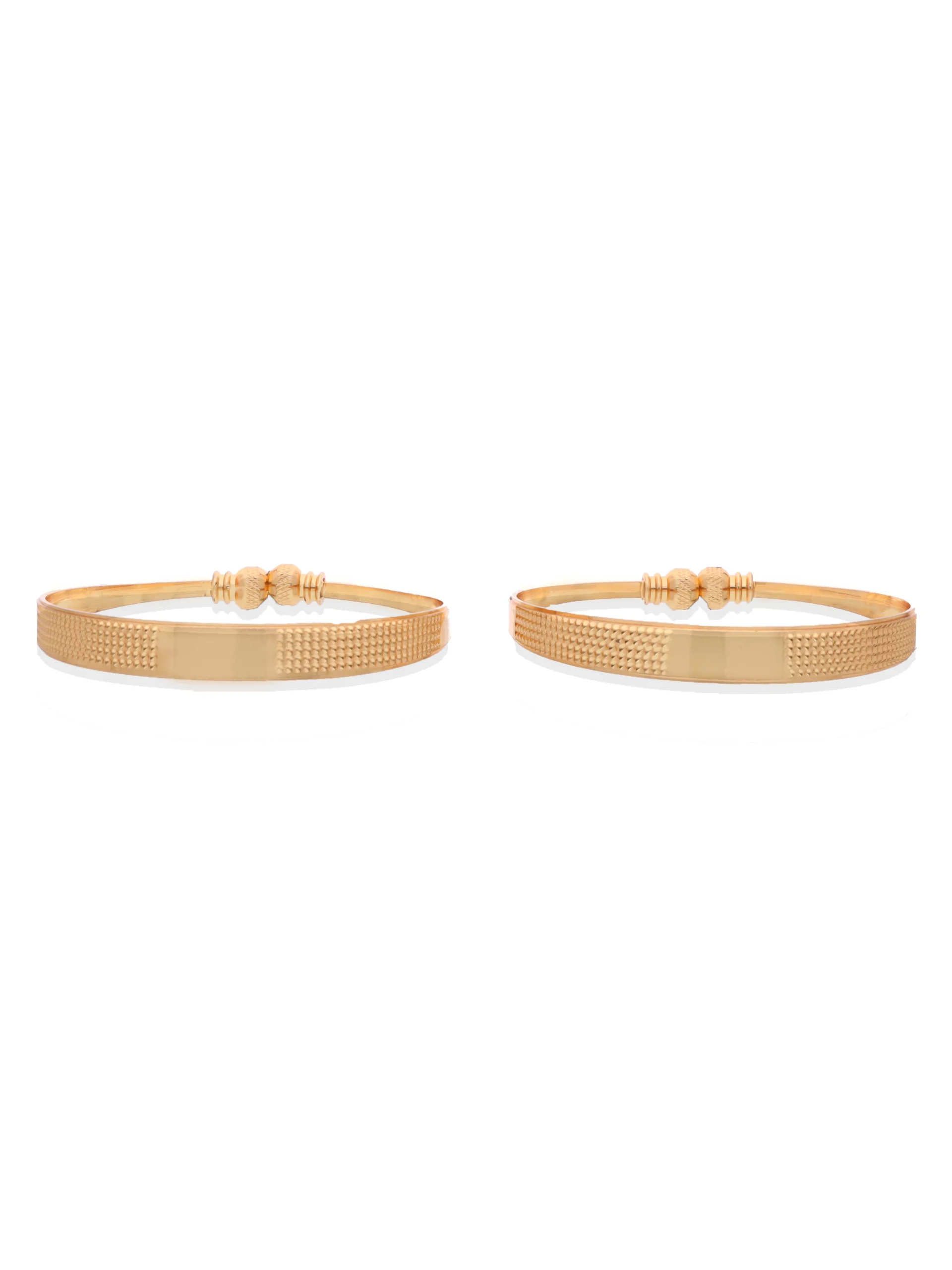 Golden Textured Classic Bangle Pair - Image 6