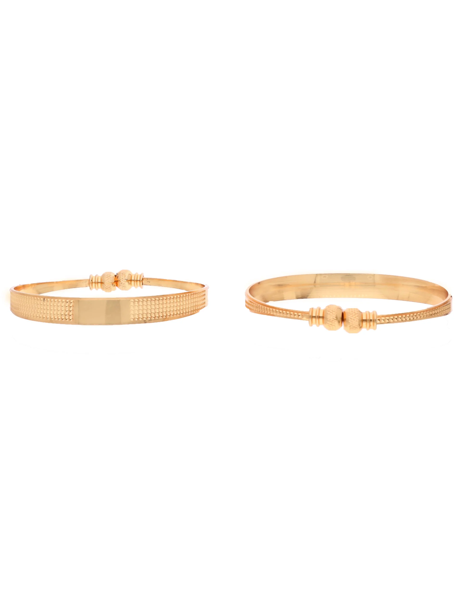 Golden Textured Classic Bangle Pair - Image 5