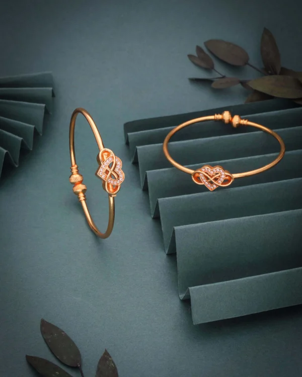 Golden Infinity Knot Bangle Pair