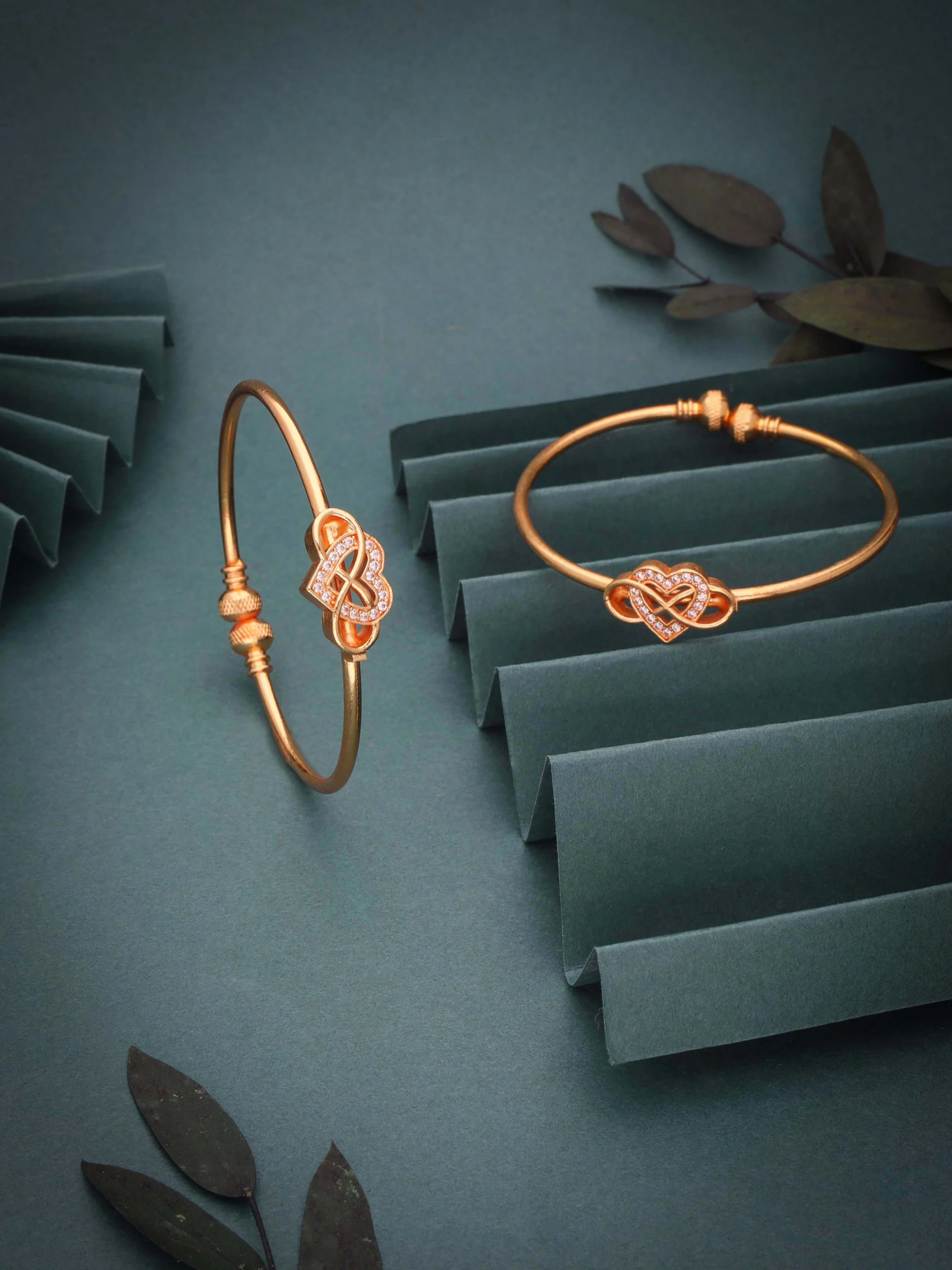 Golden Infinity Knot Bangle Pair