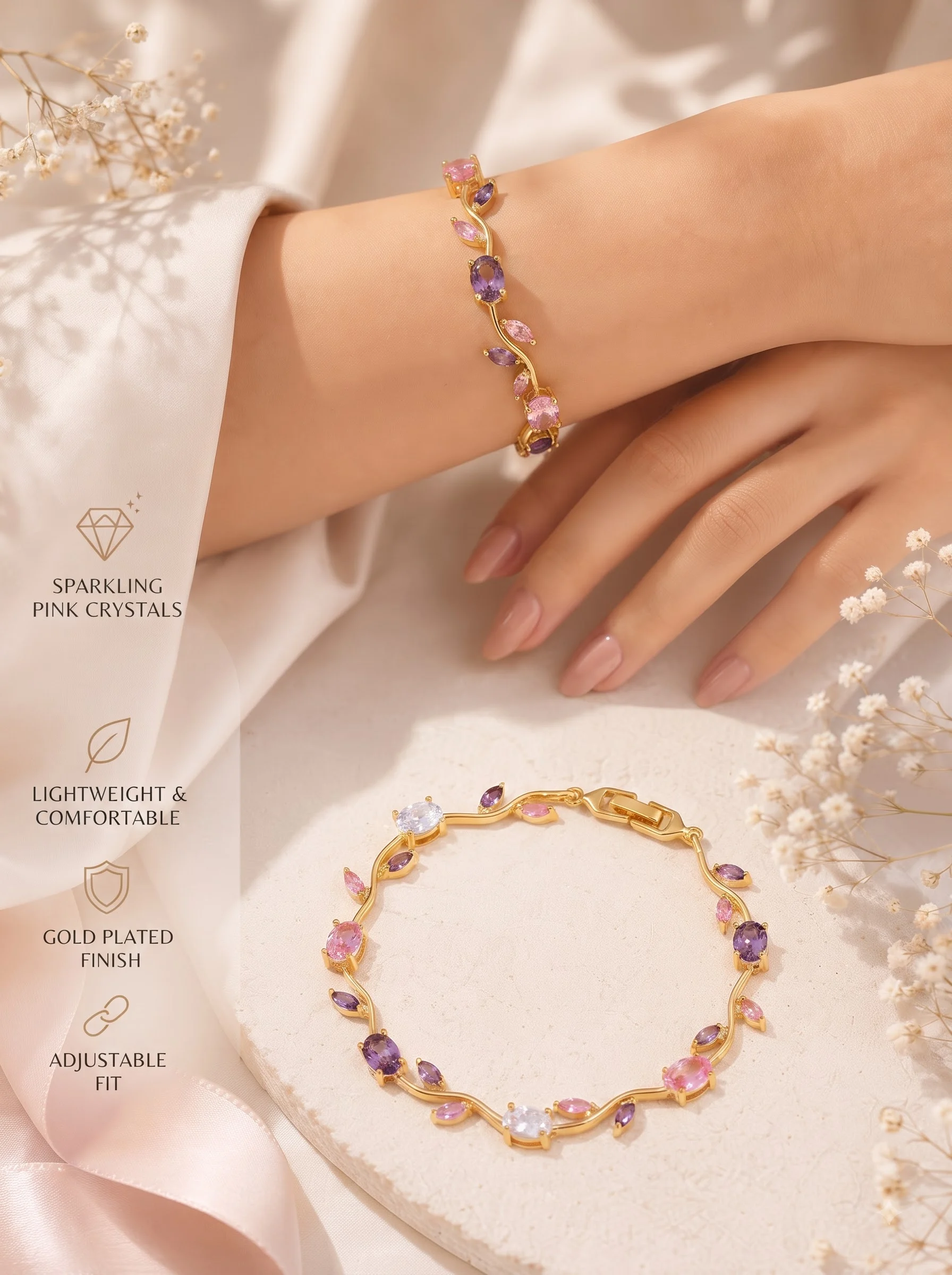 Pastel Blossom Vine Bracelet - Image 7