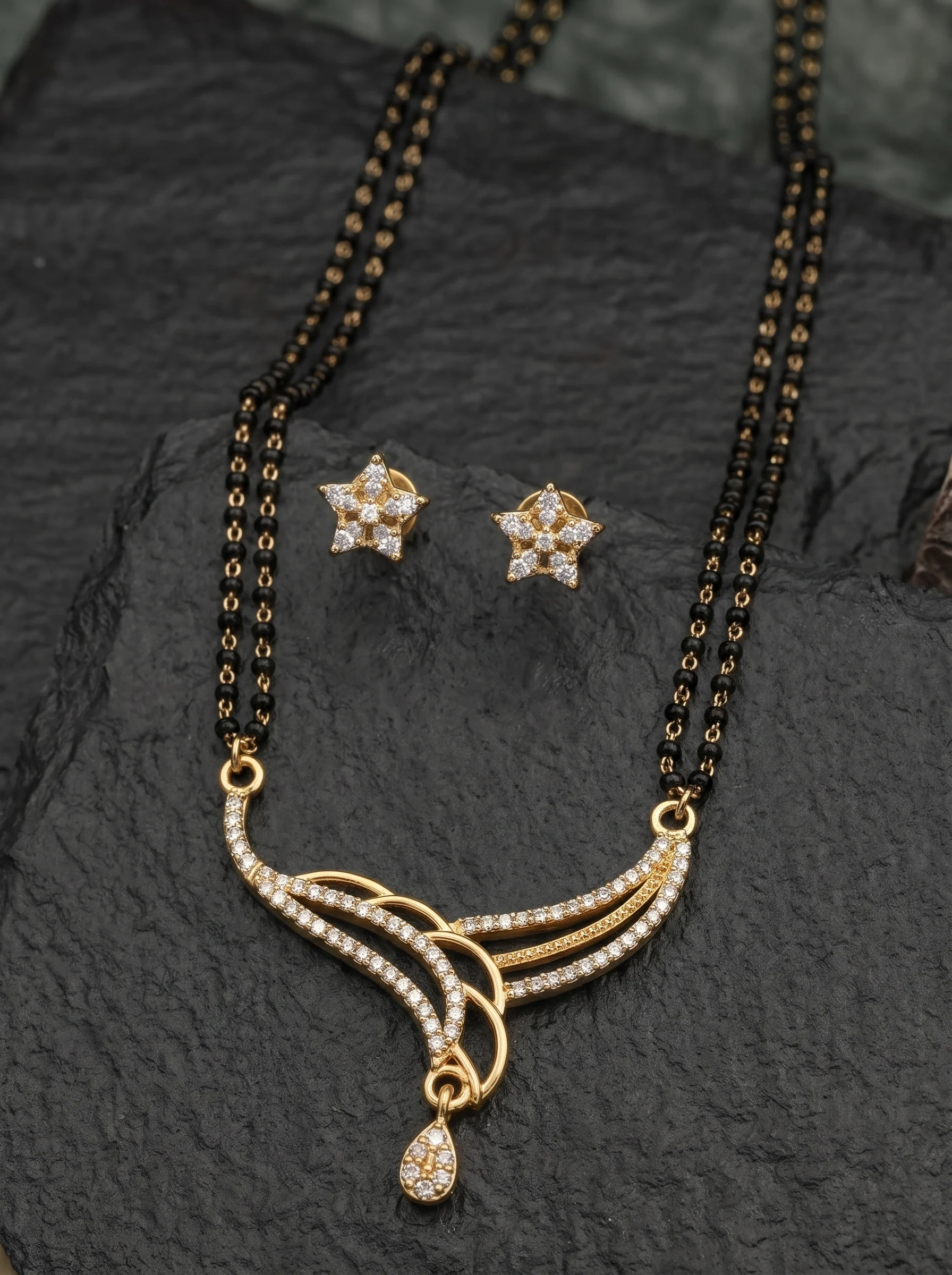 Gold Black Bead Mangalsutra - Image 5