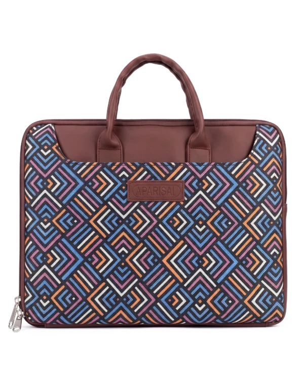 Colorful Geometric Print Laptop Bag