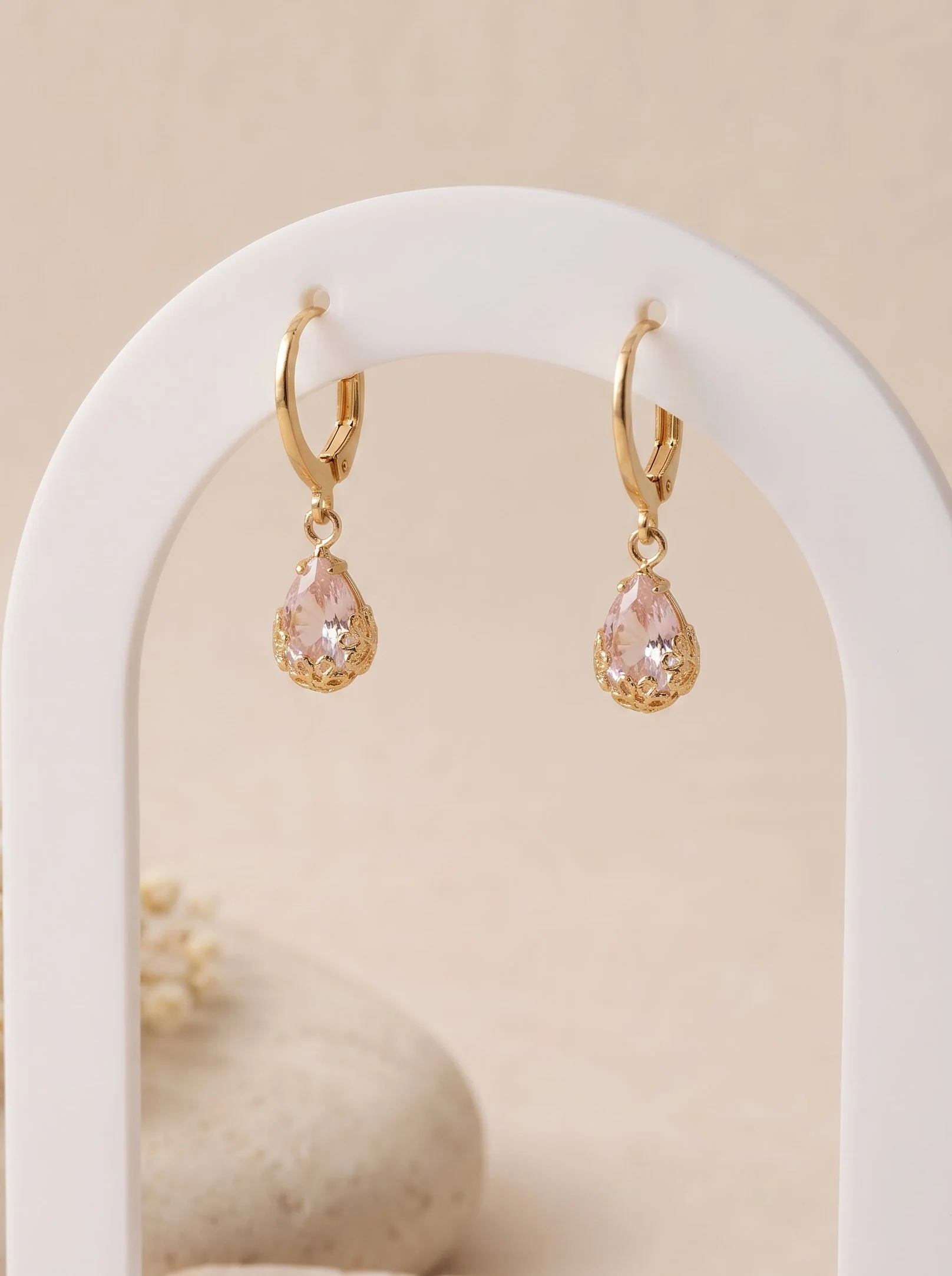 Soft Pink Crystal Earrings