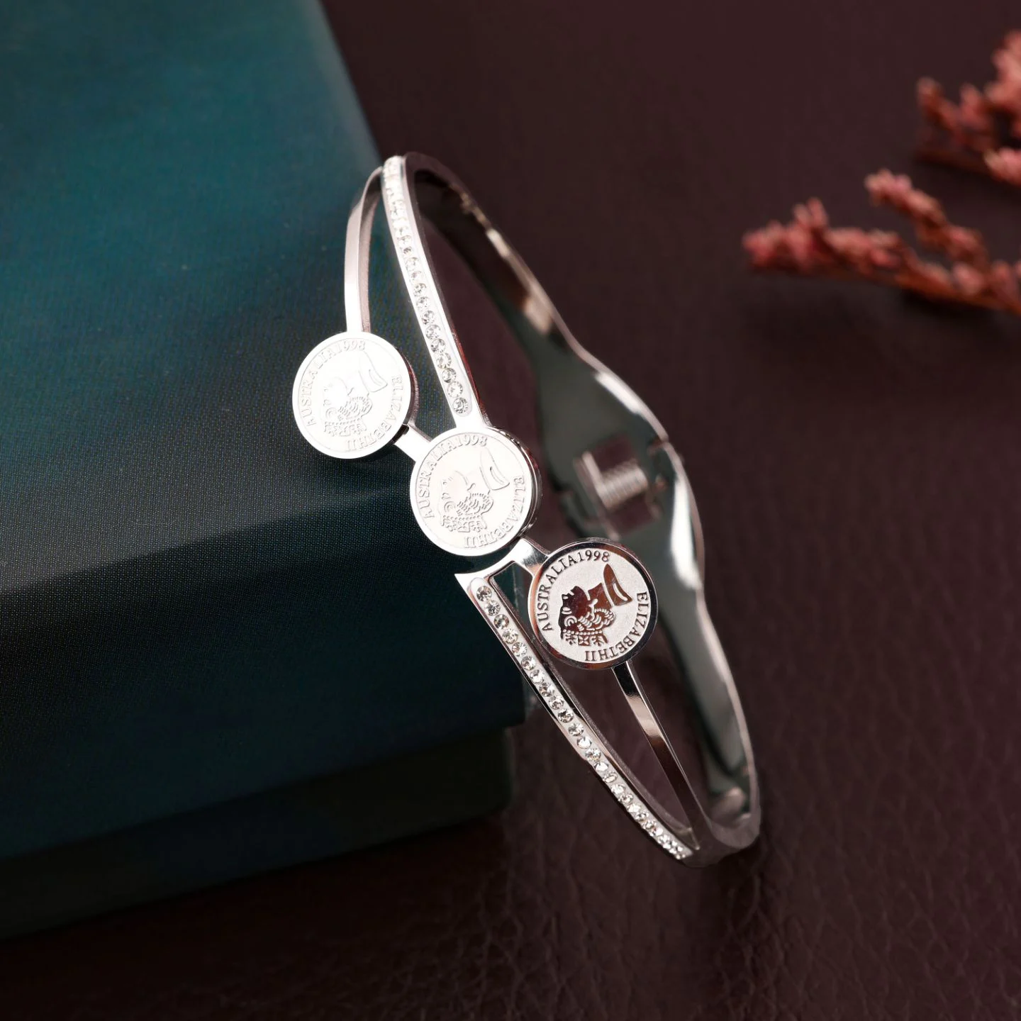 Round Charm Silver Bracelet - Image 2