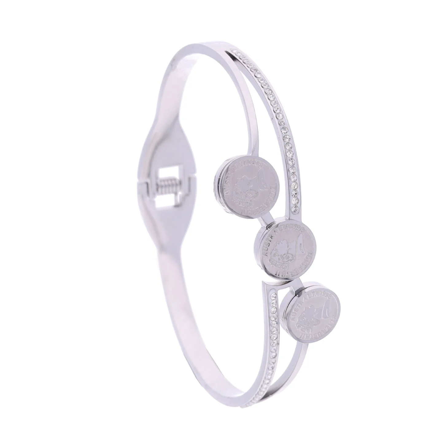 Round Charm Silver Bracelet - Image 5