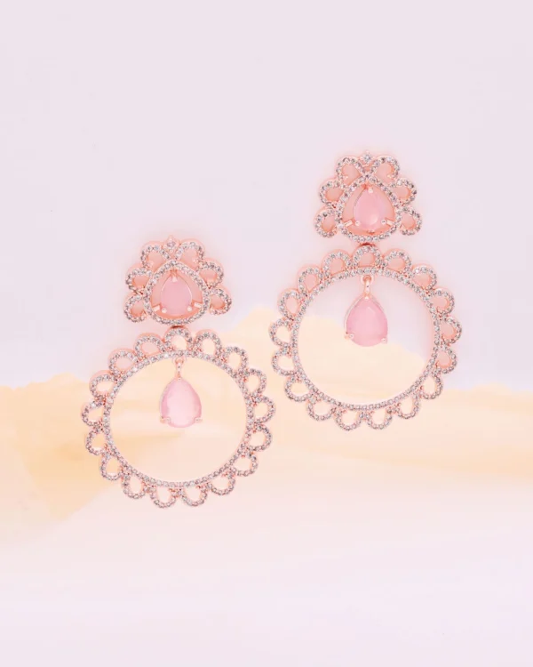 Rose Gold Pink Earrings
