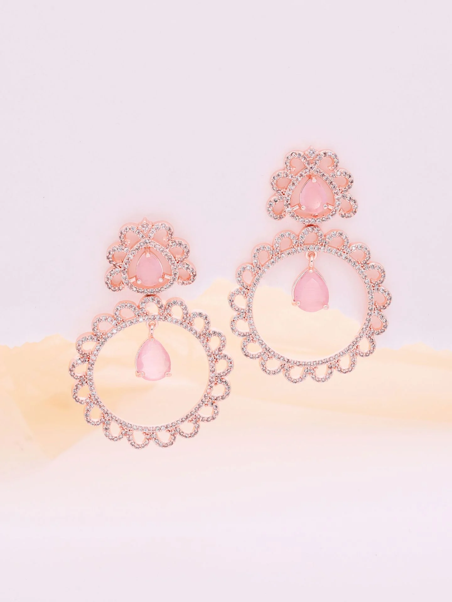 Rose Gold Pink Earrings