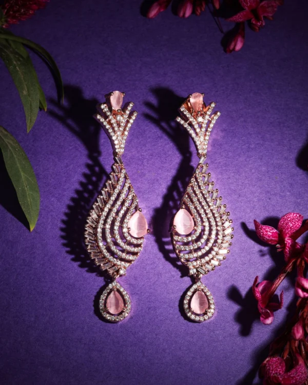 Rose Gold Paisley Earrings