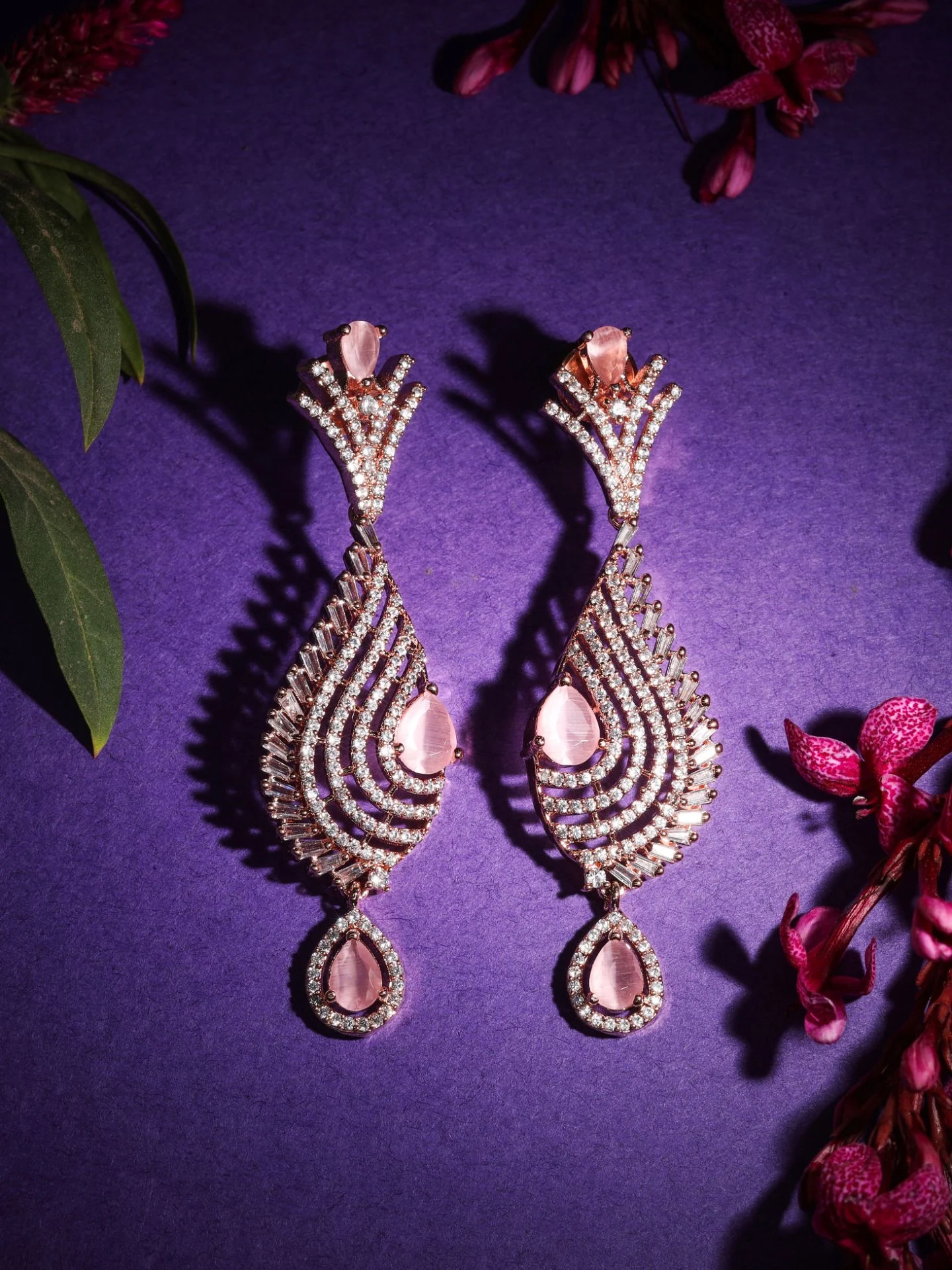 Rose Gold Paisley Earrings