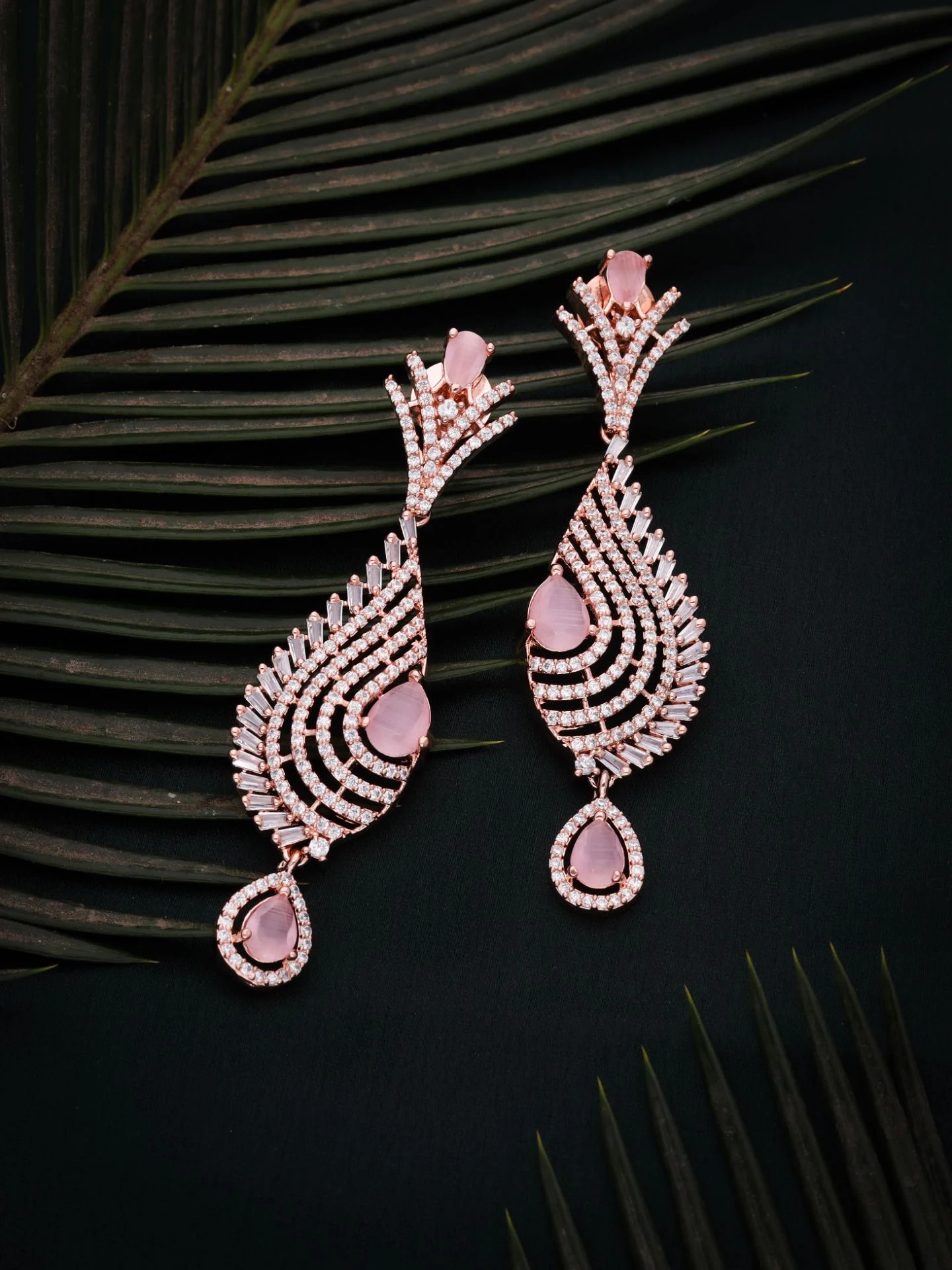 Rose Gold Paisley Earrings - Image 2