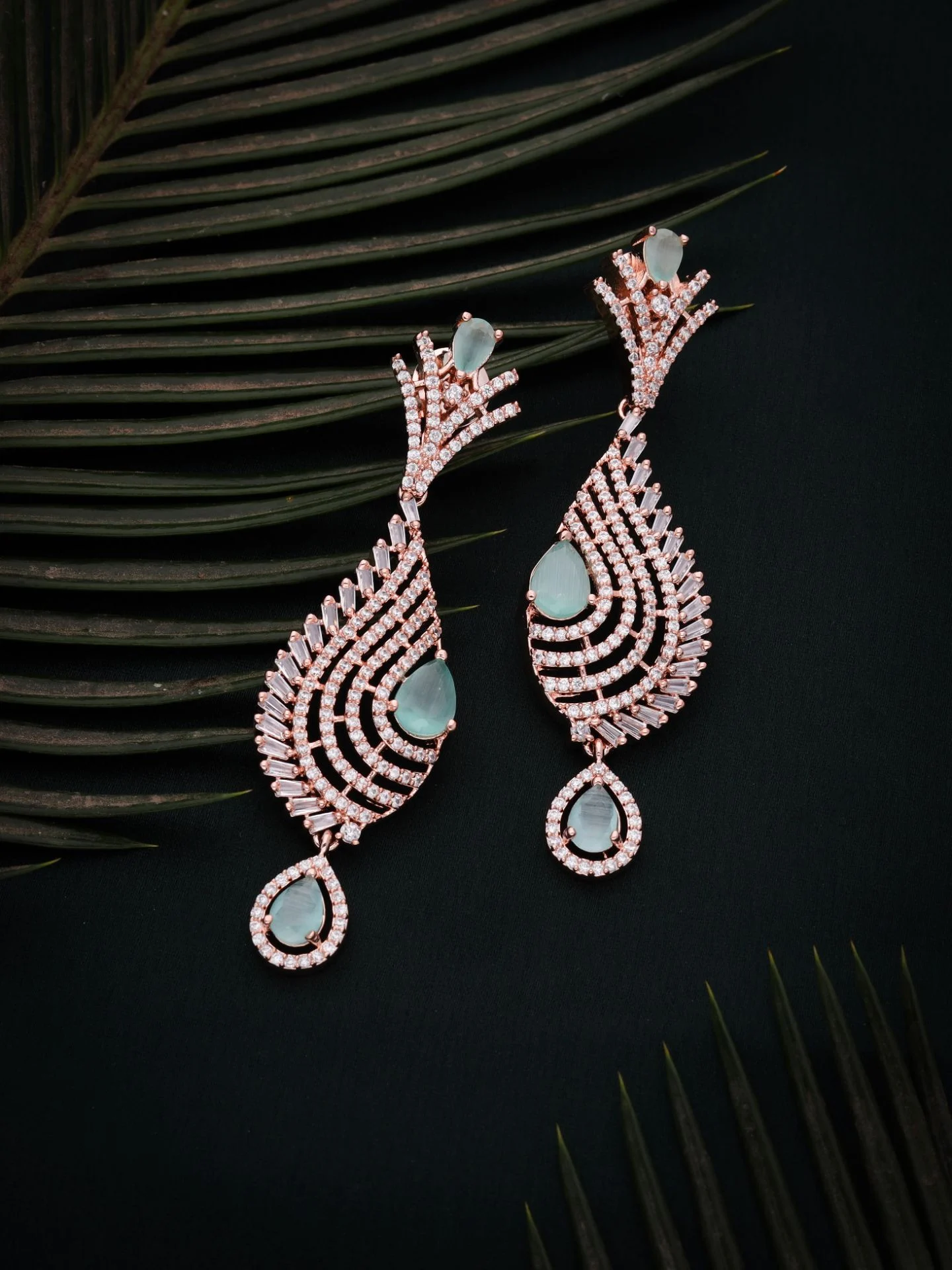 Rose Gold Mint Earrings