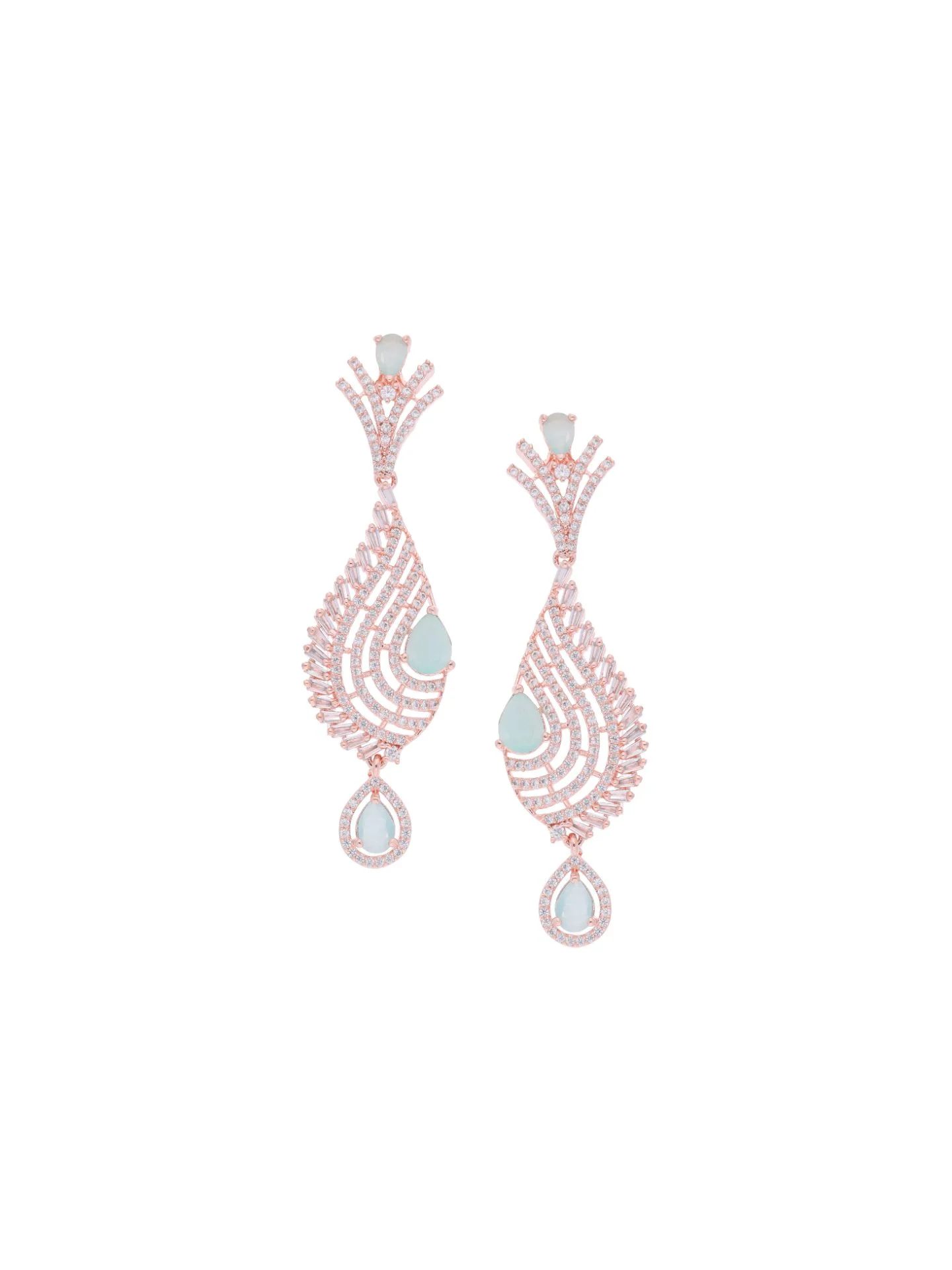 Rose Gold Mint Earrings - Image 4